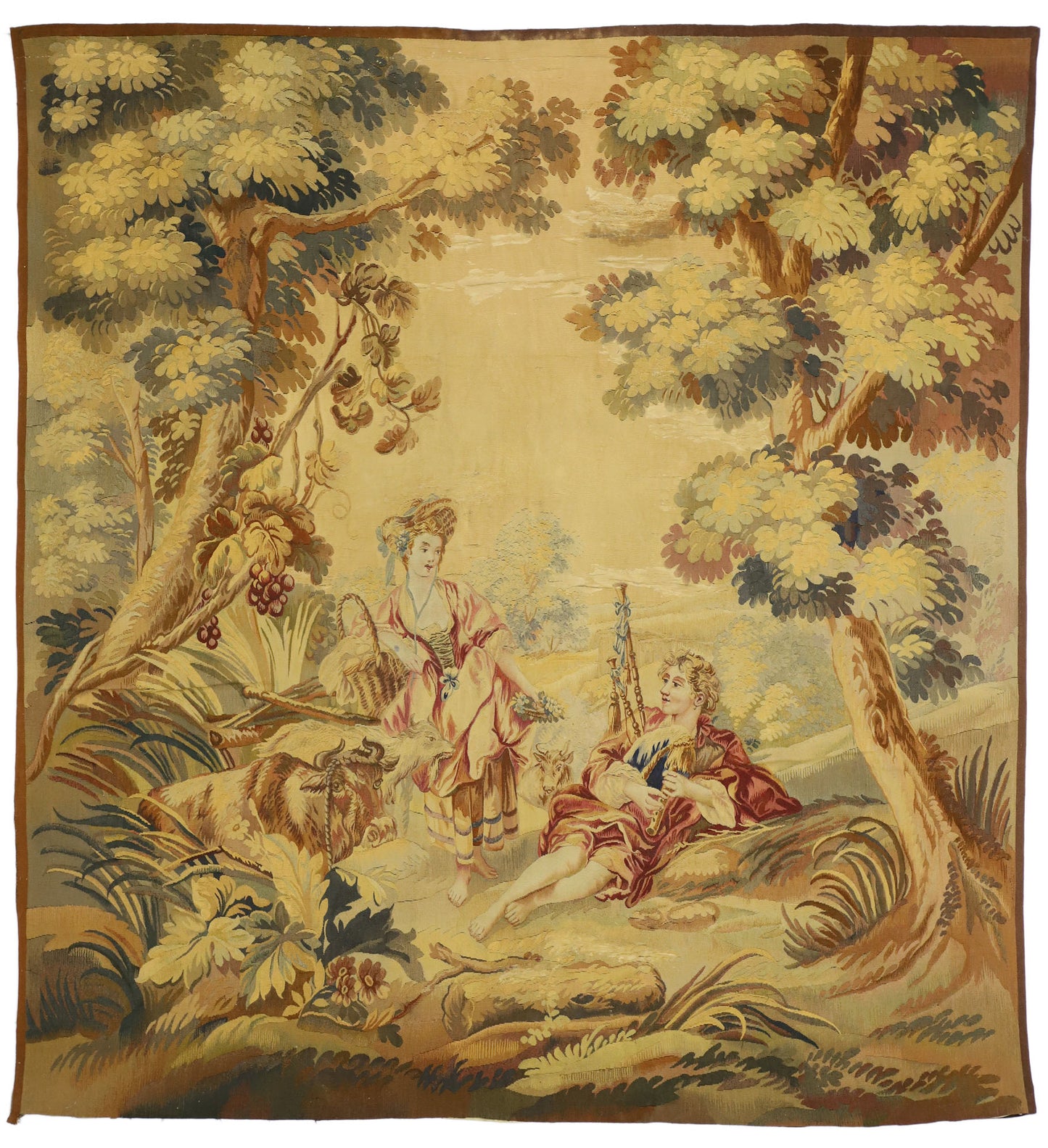 6 x 7 Antique French Tapestry 77221