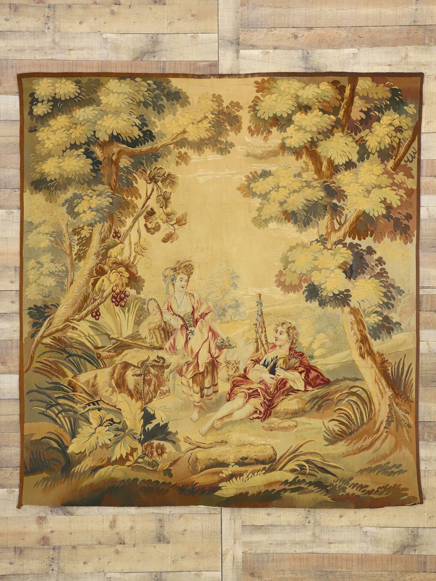 6 x 7 Antique French Tapestry 77221
