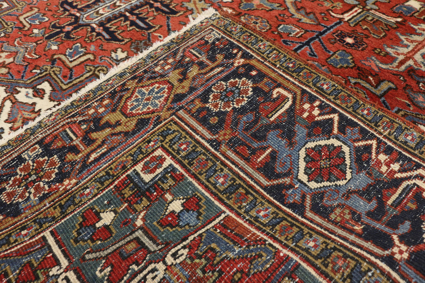 9 x 12 Antique Persian Heriz Rug 77228