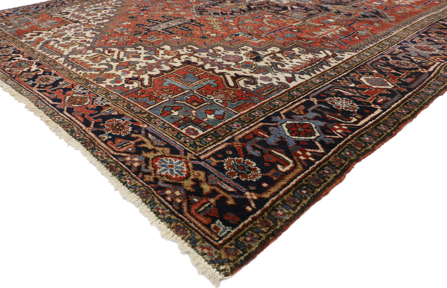 9 x 12 Antique Persian Heriz Rug 77228