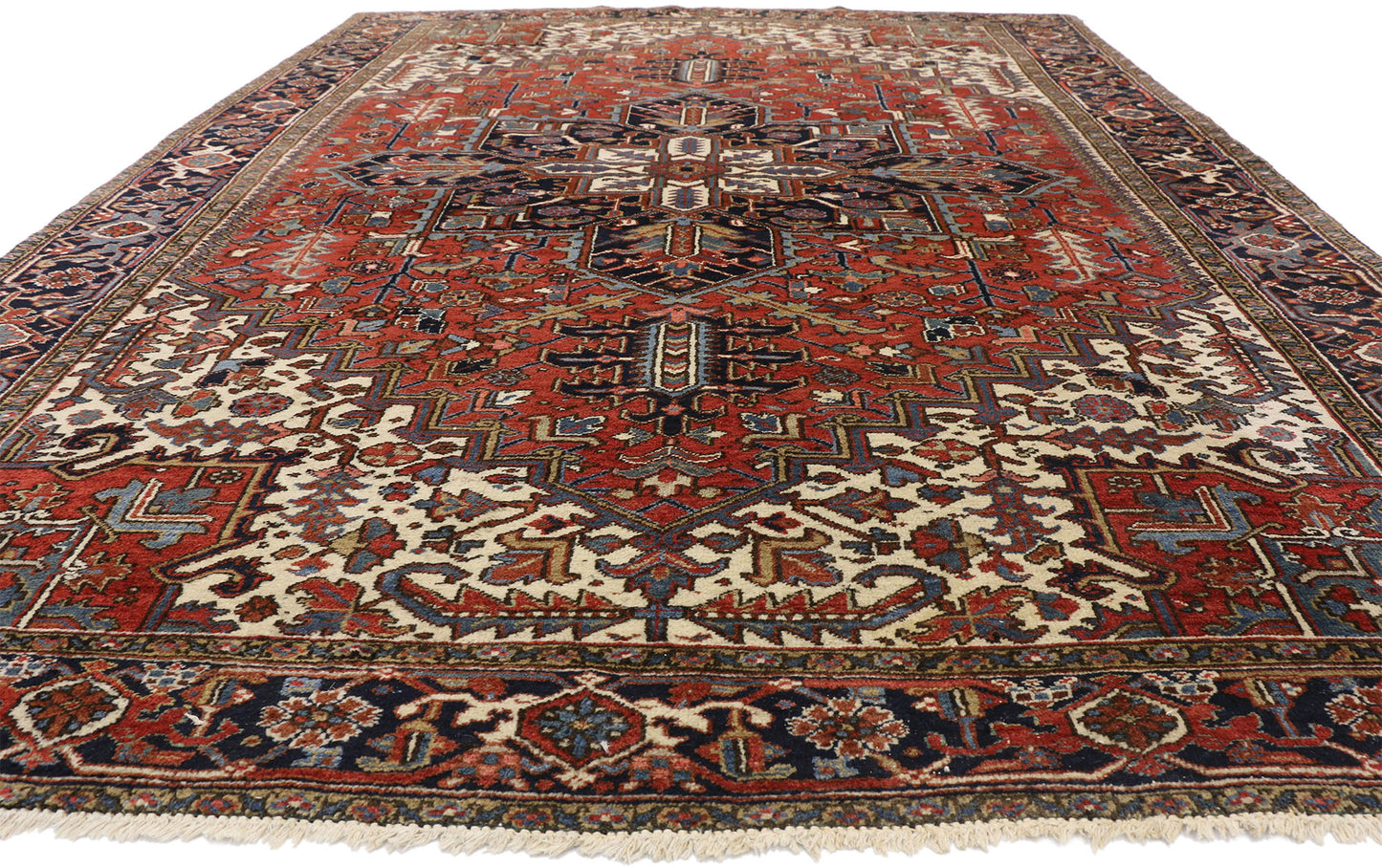 9 x 12 Antique Persian Heriz Rug 77228