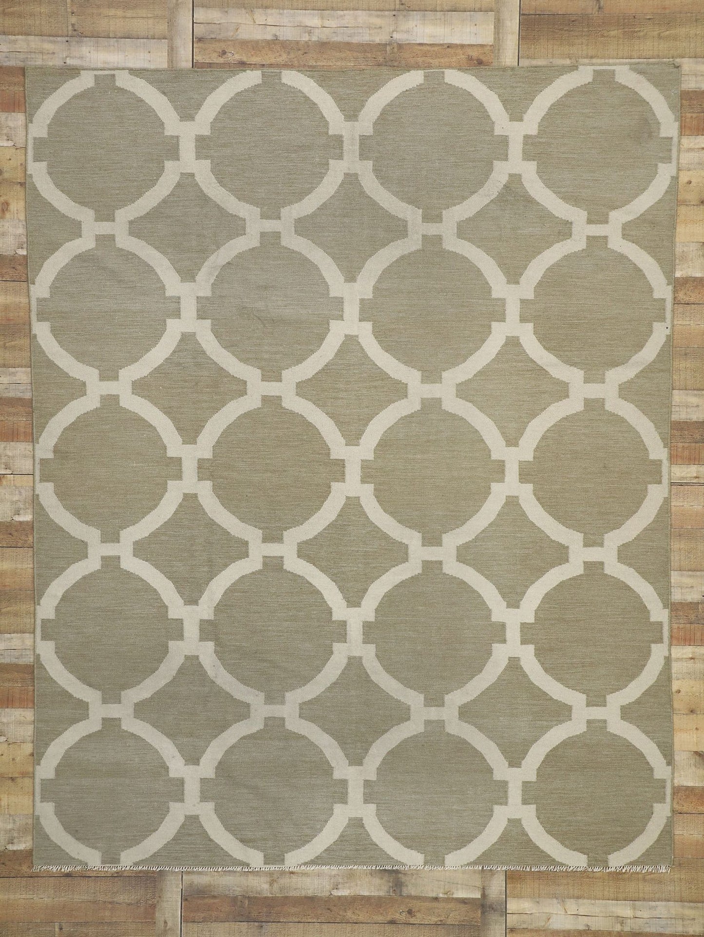8 x 10 Transitional Trellis Kilim Rug 77229