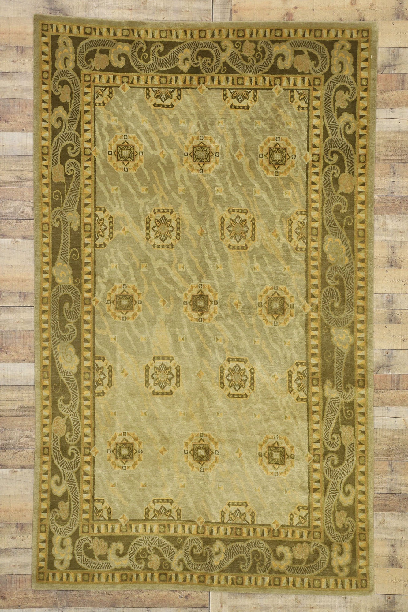 6 x 9 Vintage Neutral Tibetan Rug 77249