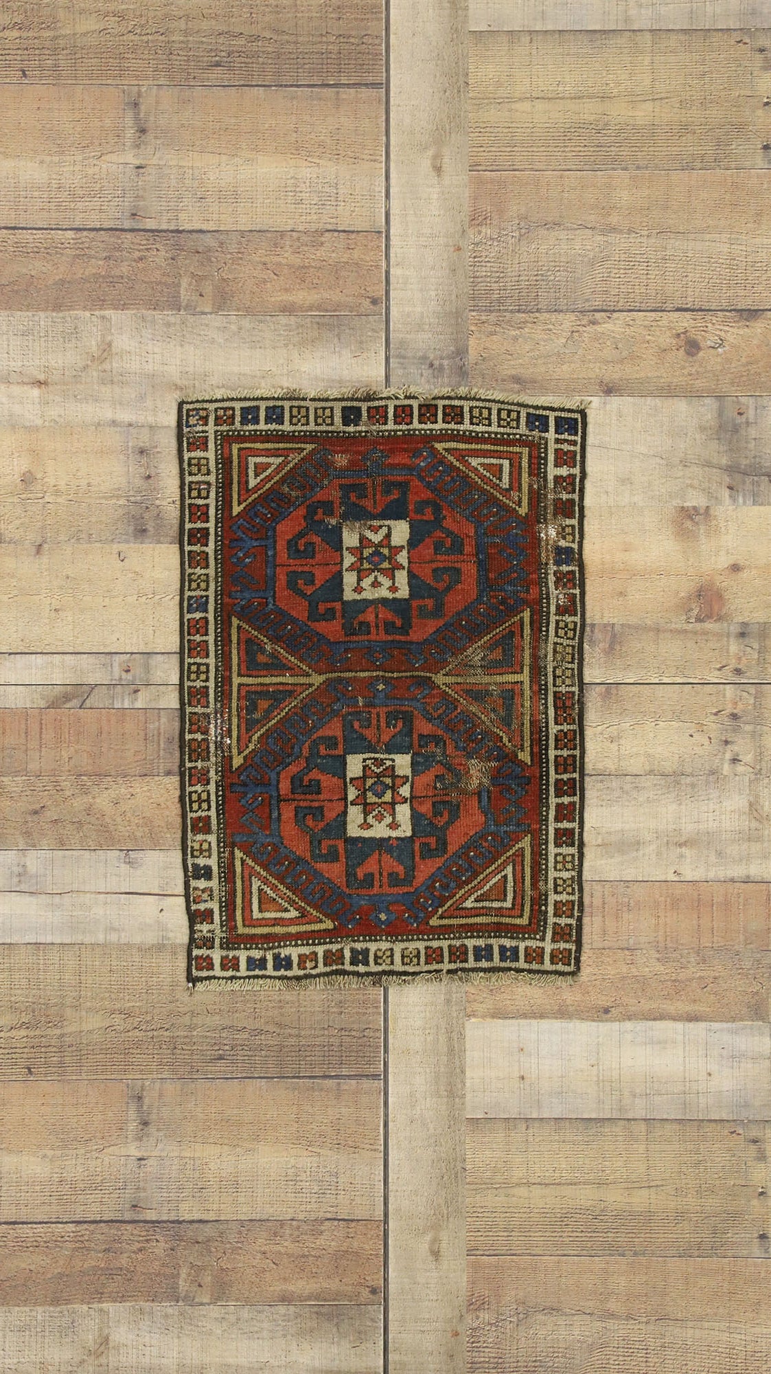 2 x 2 Antique Caucasian Kazak Rug 77270