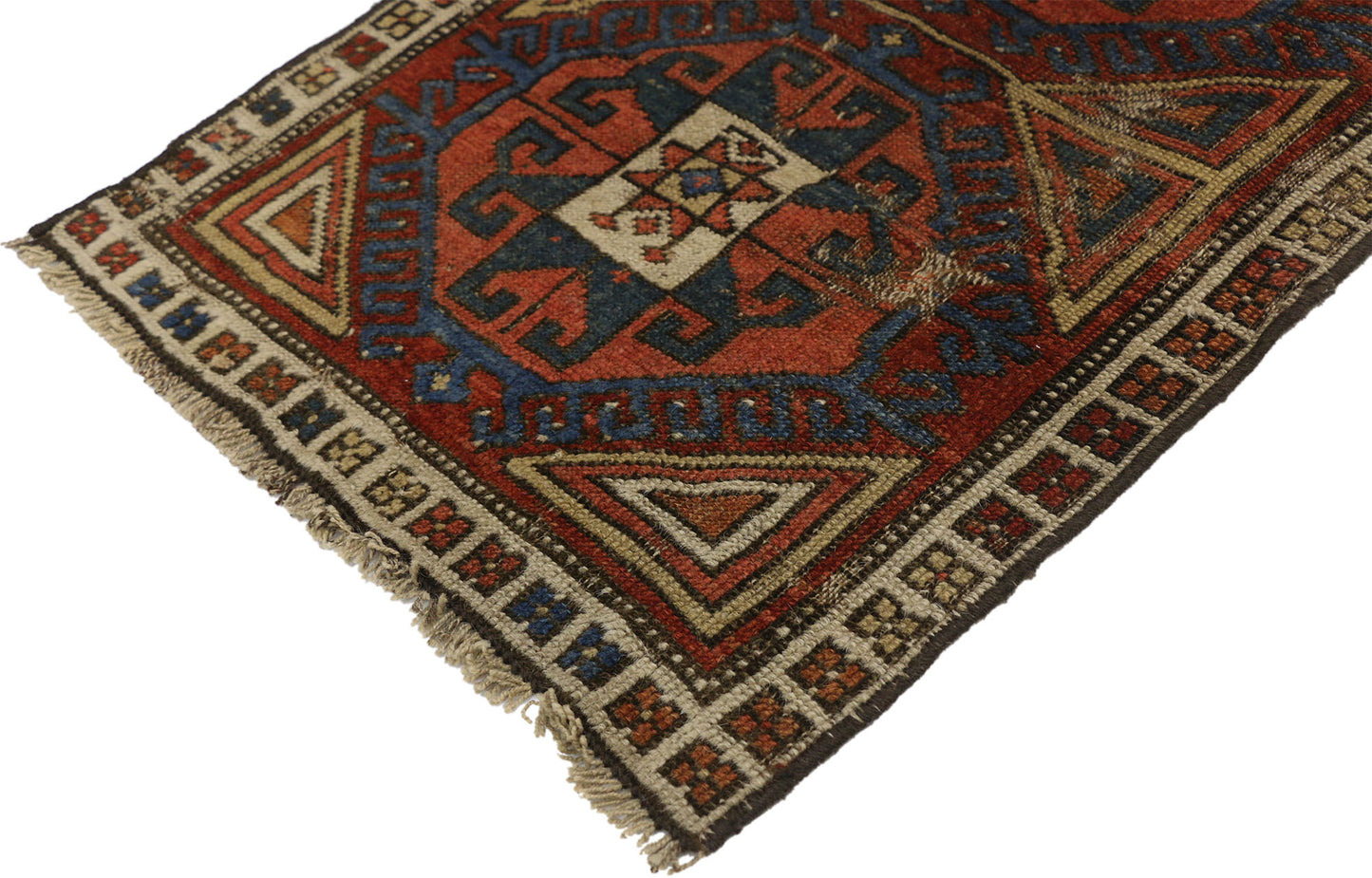 2 x 2 Antique Caucasian Kazak Rug 77270