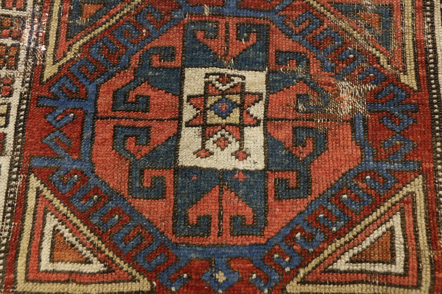 2 x 2 Antique Caucasian Kazak Rug 77270
