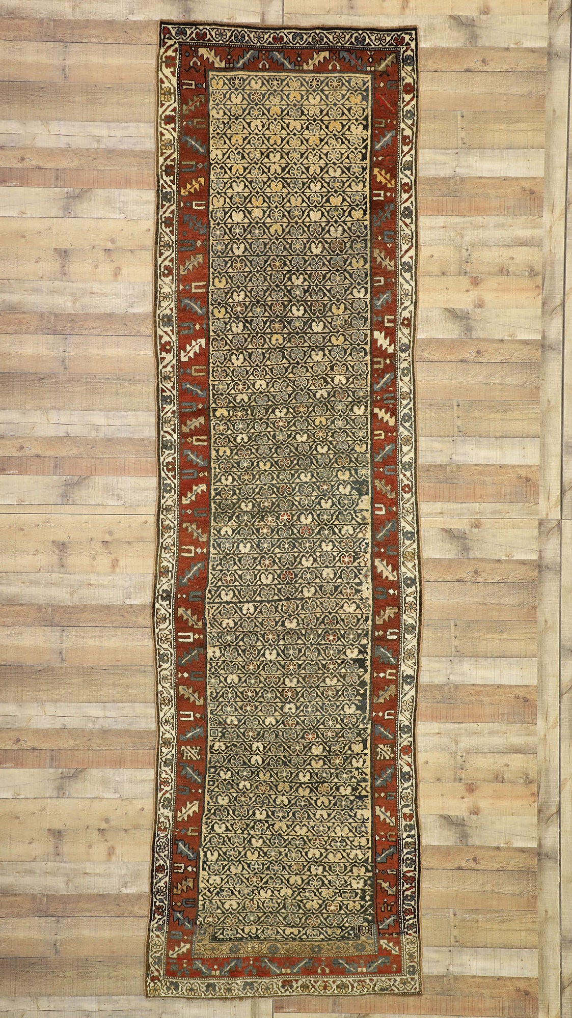 4 x 14 Antique Persian Kurdish Rug 77278