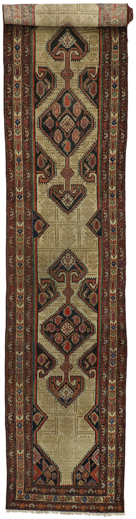 3 x 18 Antique Persian Malayer Runner 77283