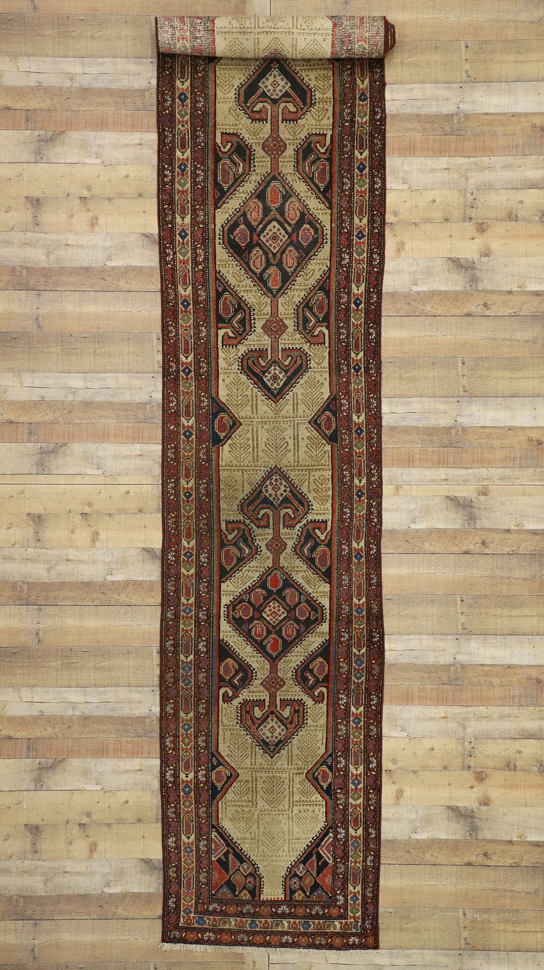 3 x 18 Antique Persian Malayer Runner 77283