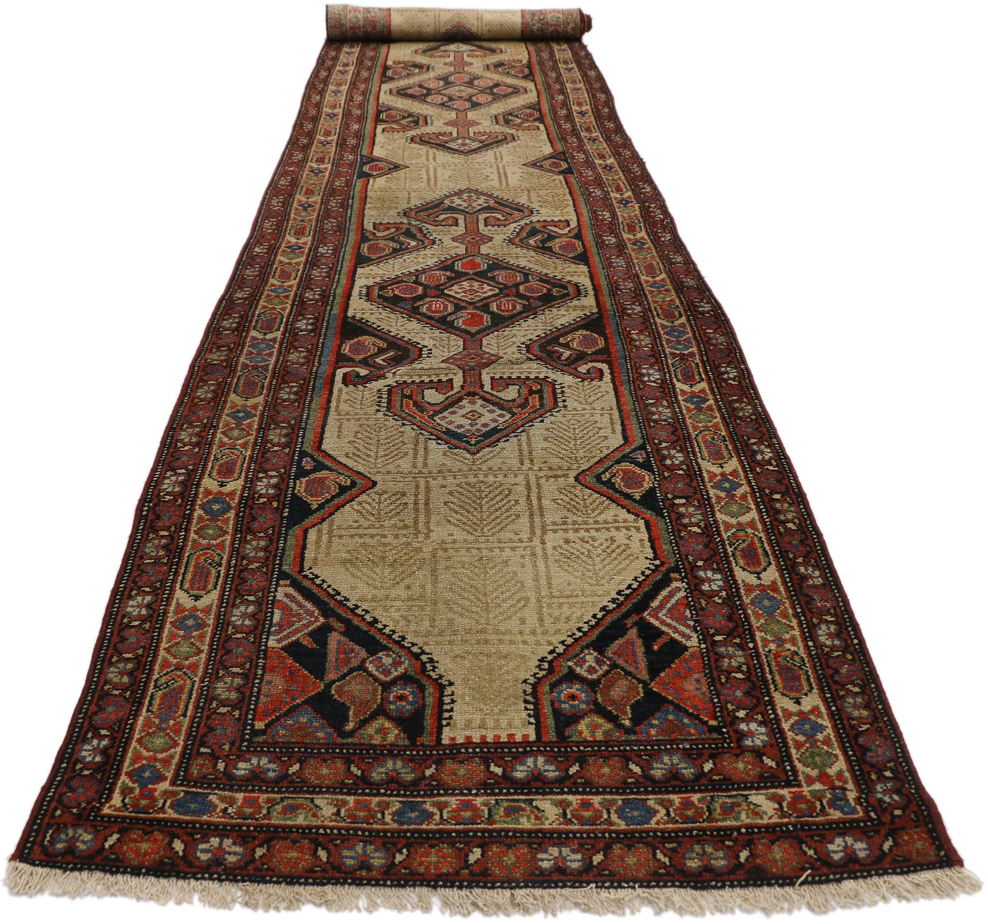 3 x 18 Antique Persian Malayer Runner 77283