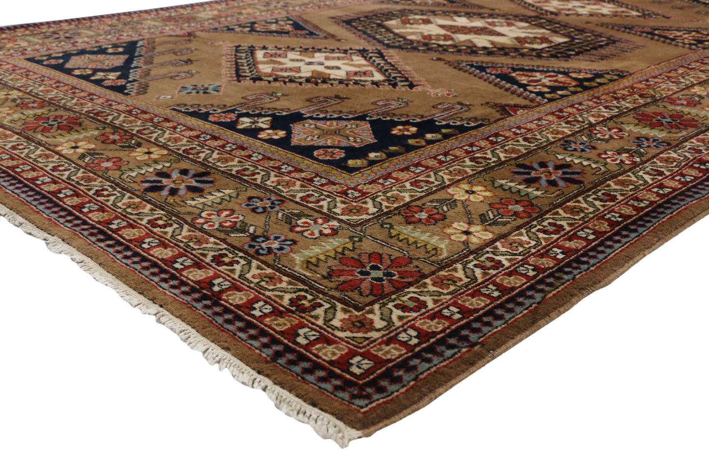 8 x 12 Vintage Romanian Tribal Rug 77299