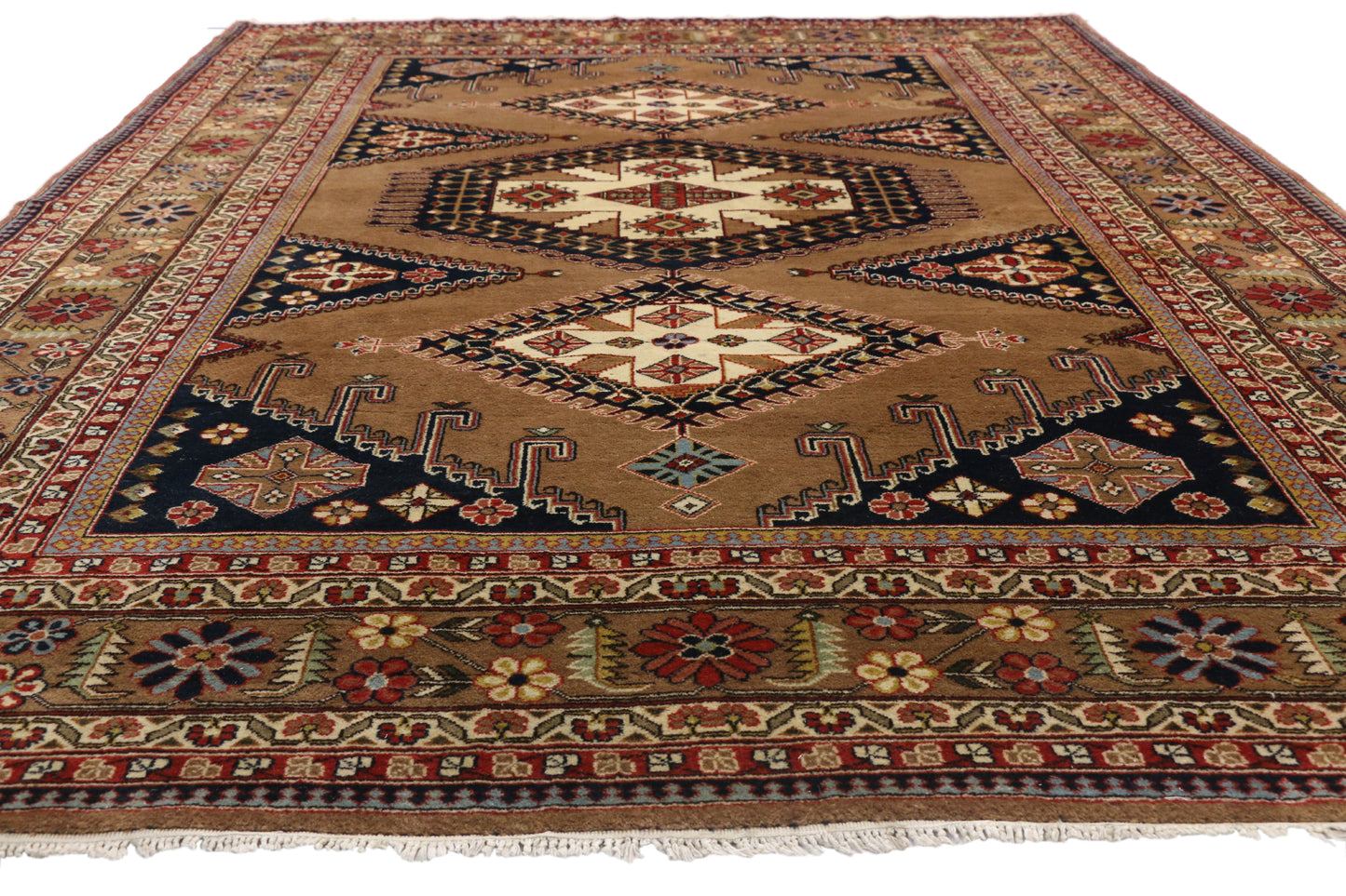 8 x 12 Vintage Romanian Tribal Rug 77299