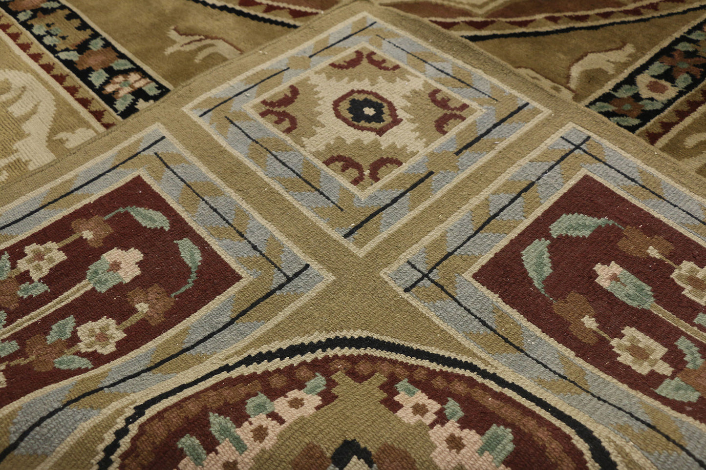 10 x 14 Vintage Savonnerie Tibetan Rug 77314