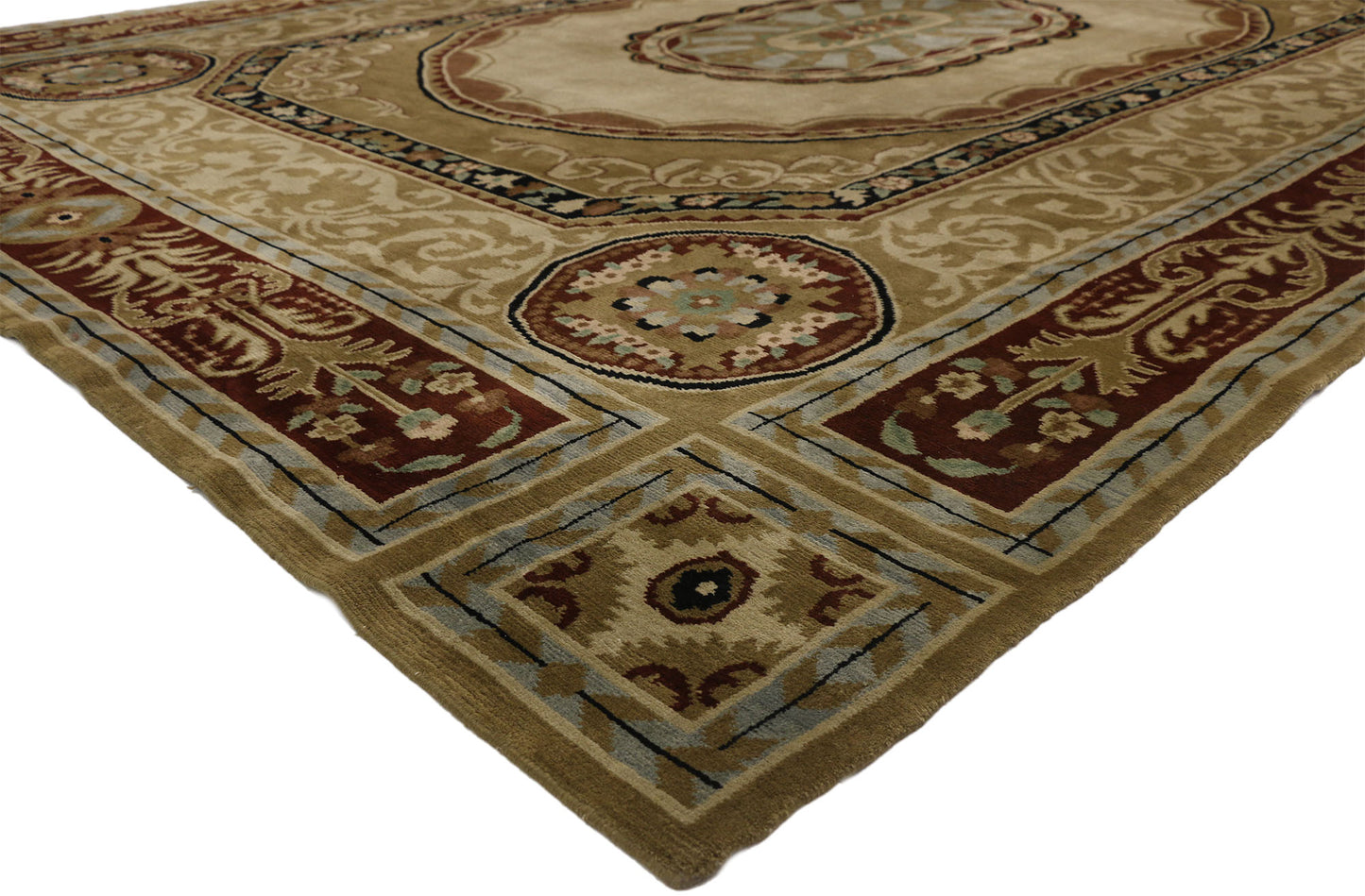 10 x 14 Vintage Savonnerie Tibetan Rug 77314