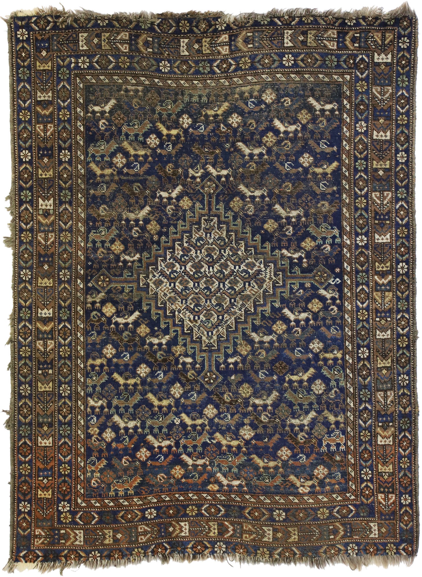 4 x 5 Antique Persian Shiraz Rug 77331