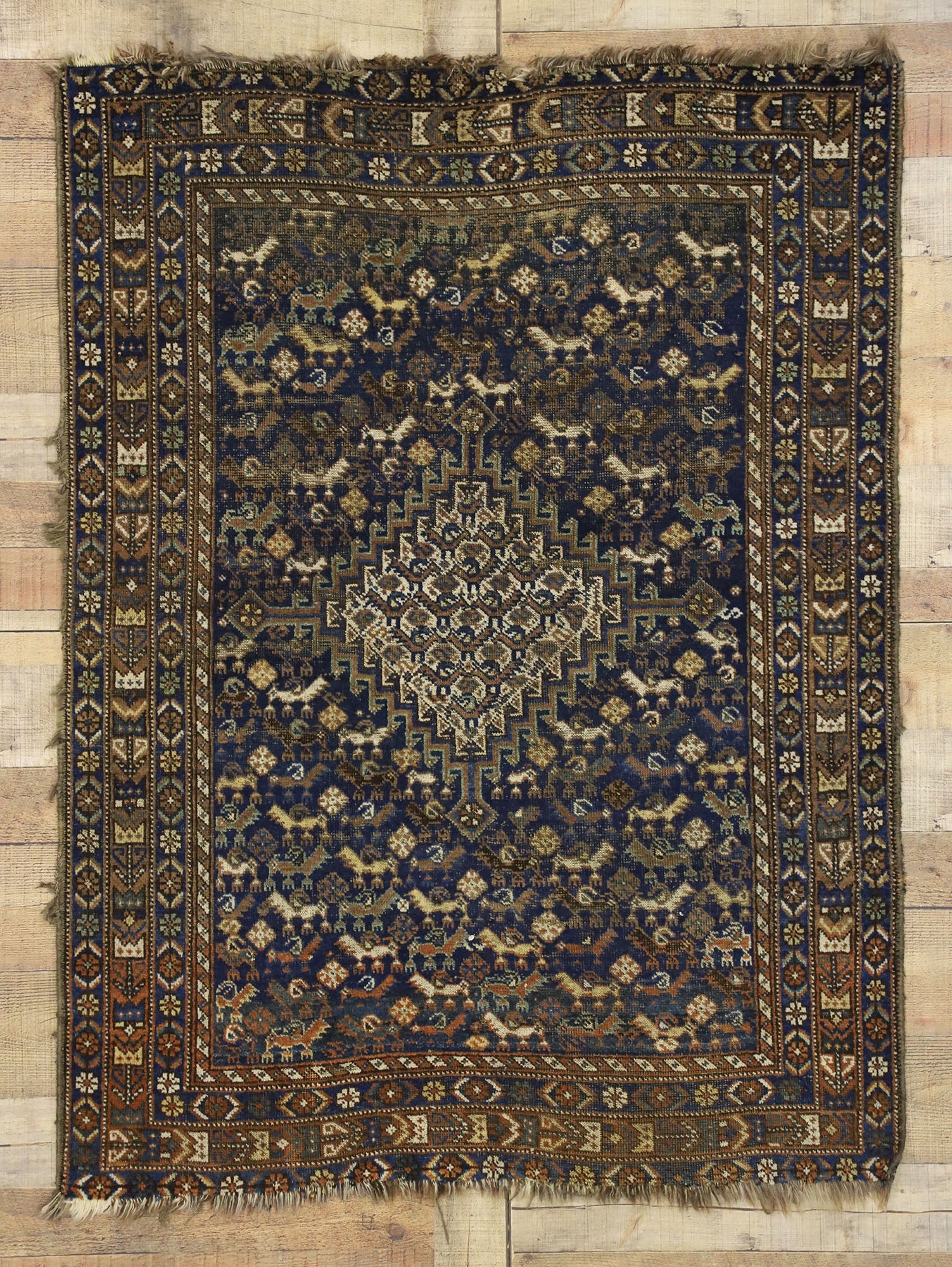 4 x 5 Antique Persian Shiraz Rug 77331