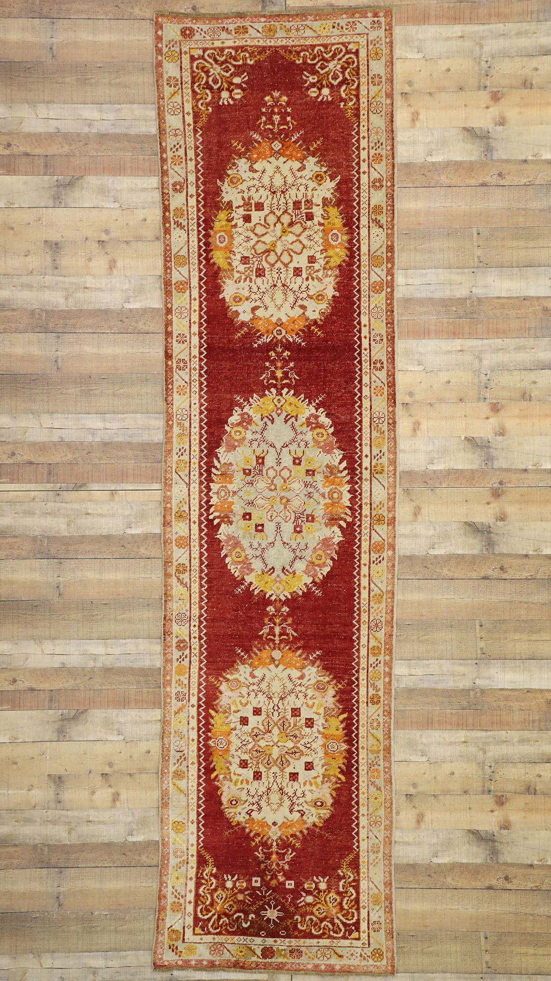 3 x 12 Vintage Turkish Oushak Runner 77339