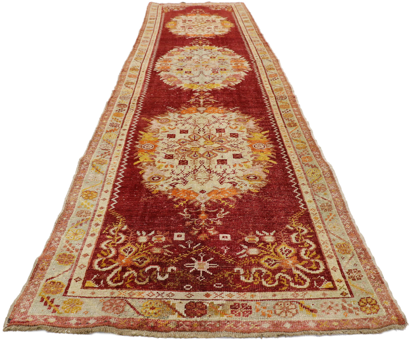 3 x 12 Vintage Turkish Oushak Runner 77339