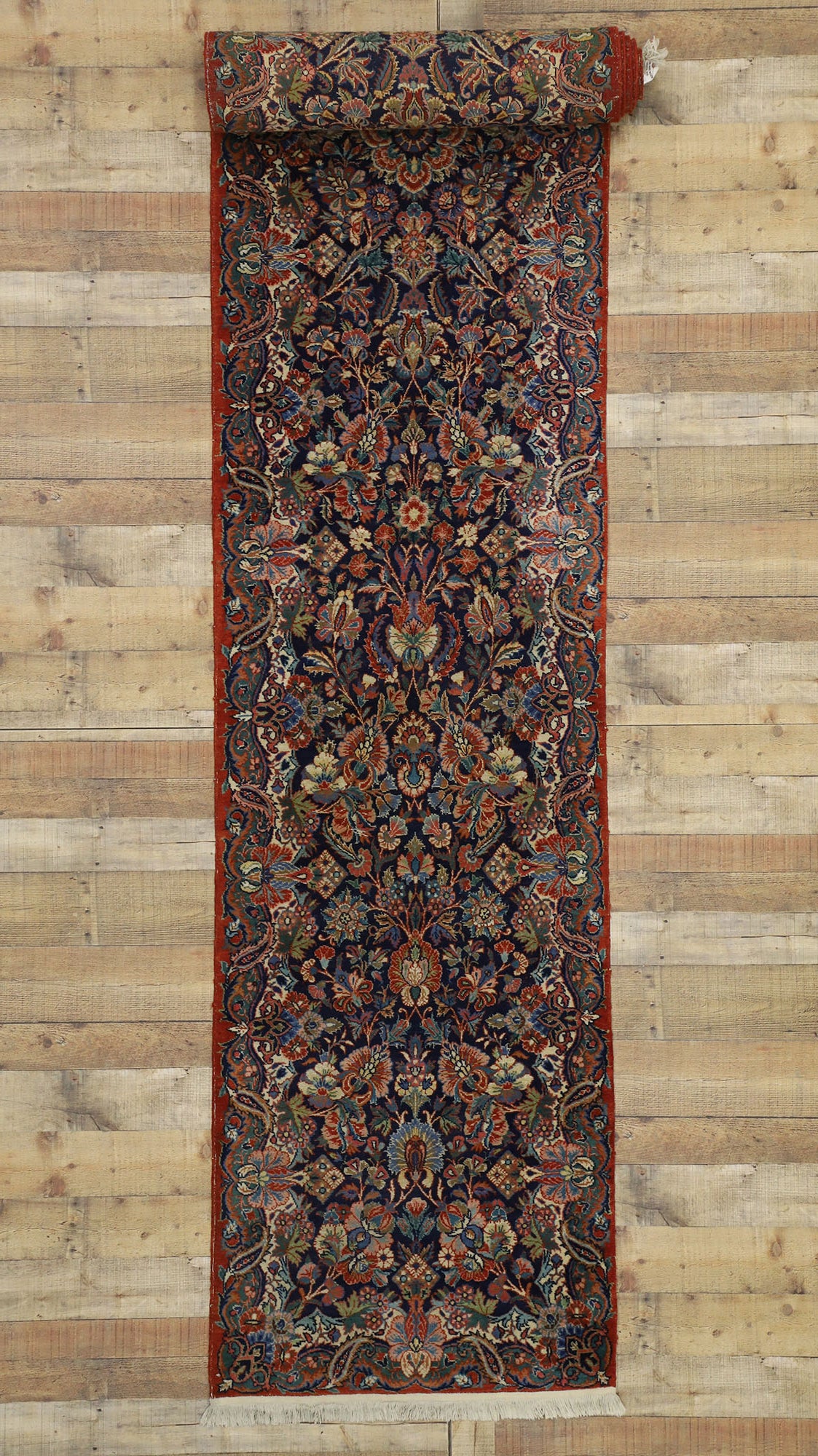 3 x 18 Antique Persian Qazvin Runner 77350
