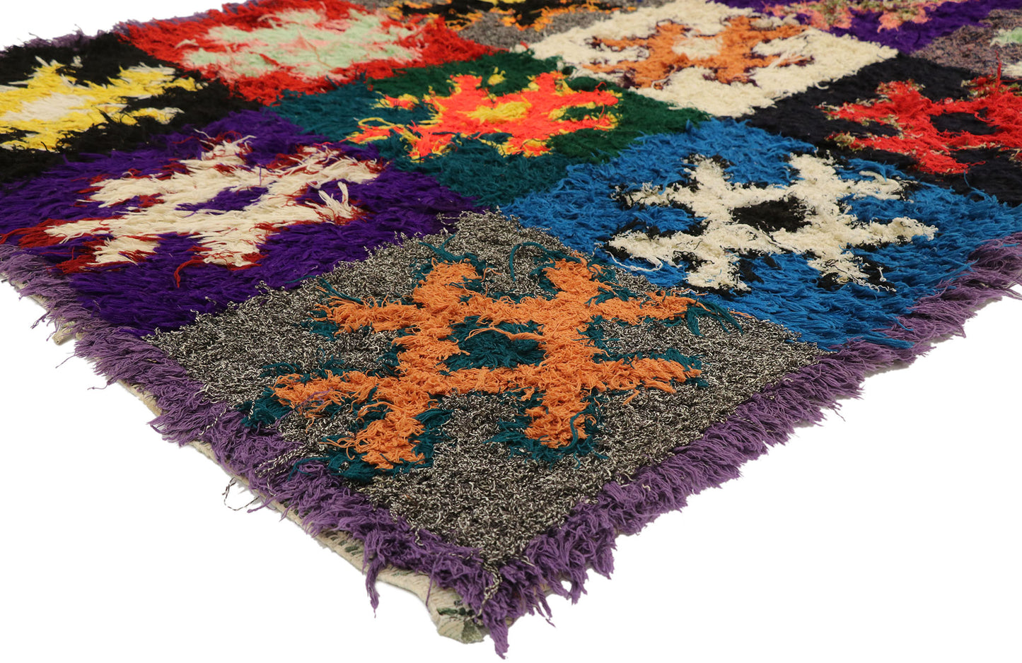 4 x 10 Vintage Moroccan Rag Rug 77356