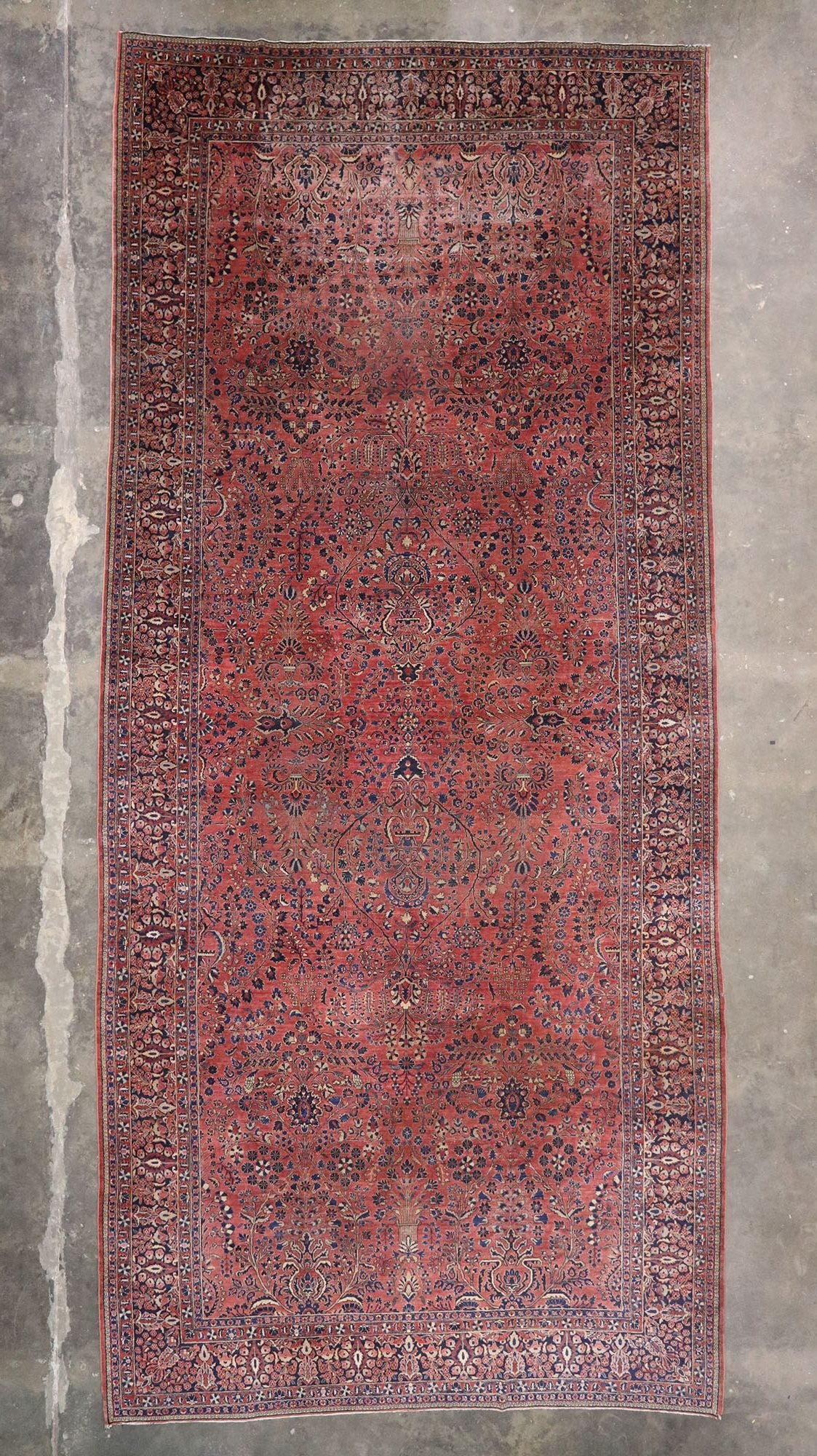11 x 23 Antique Persian Sarouk Rug 77381