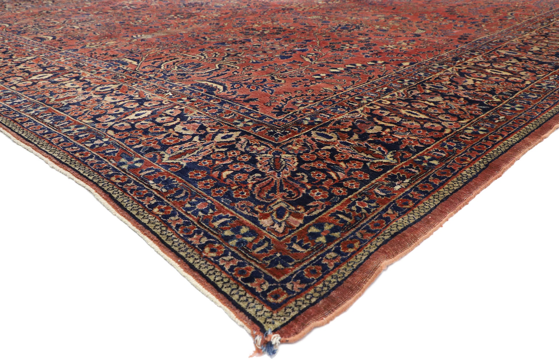11 x 23 Antique Persian Sarouk Rug 77381