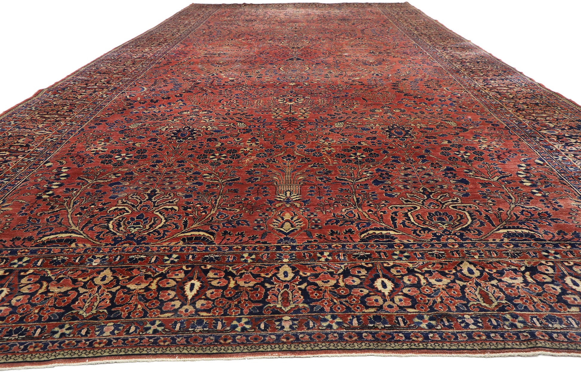 11 x 23 Antique Persian Sarouk Rug 77381
