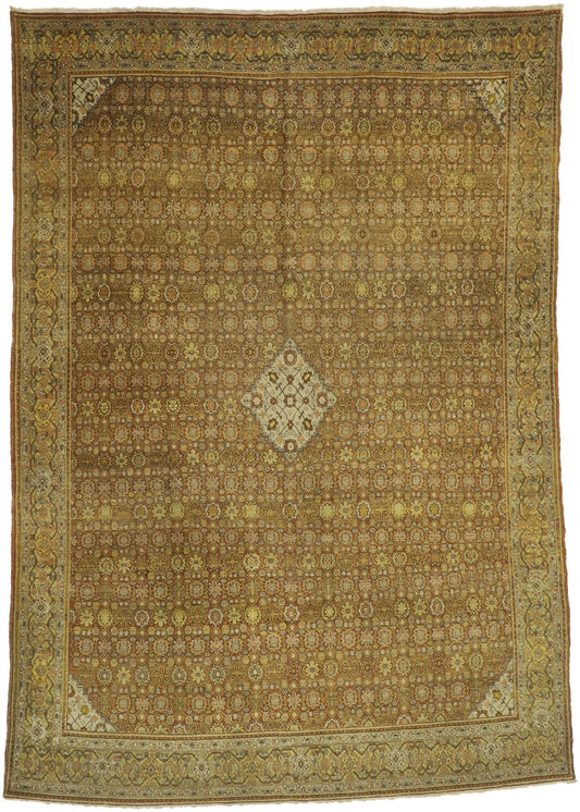 9 x 13 Antique Persian Tabriz Rug 77394