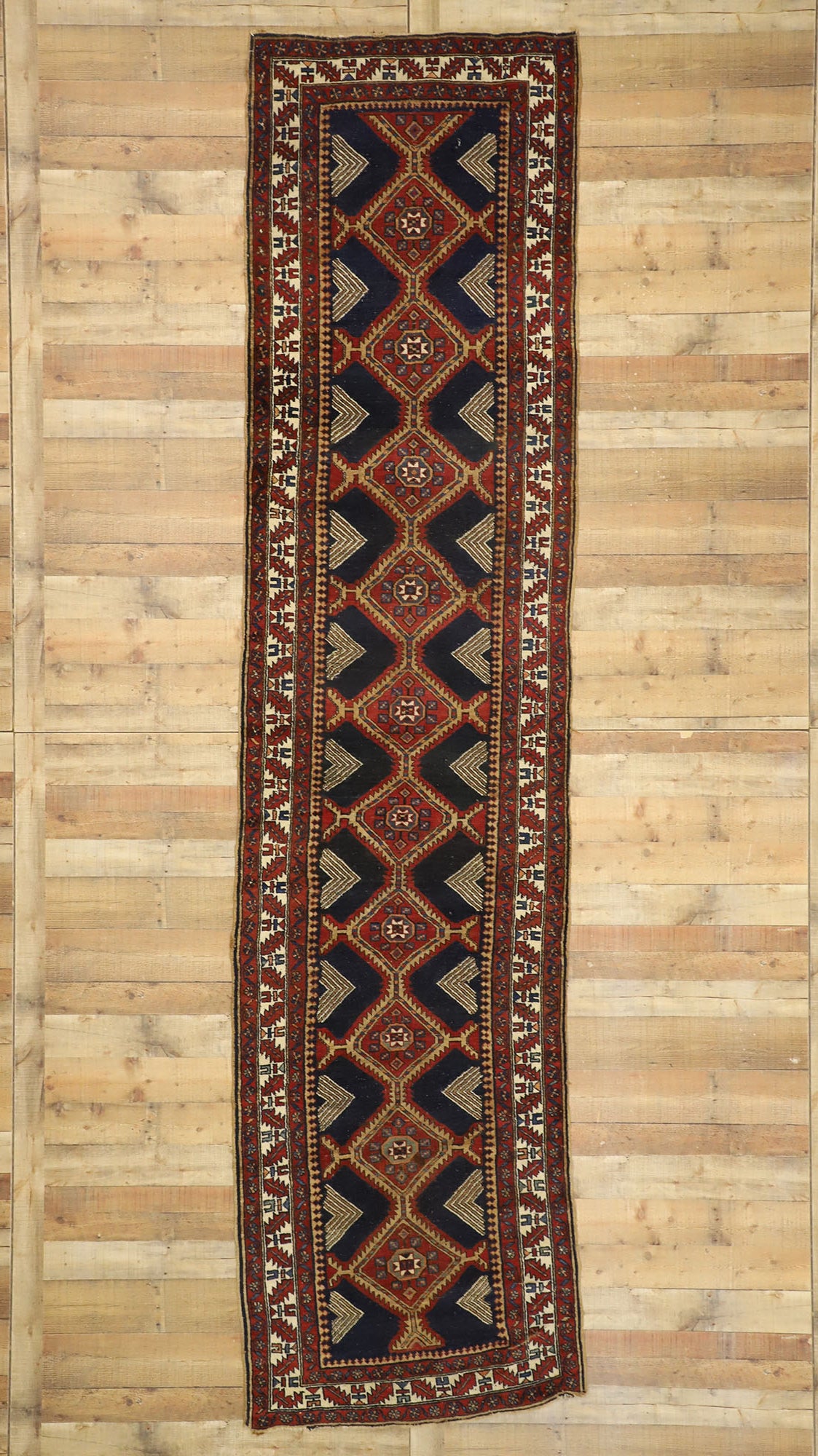3 x 14 Vintage Persian Heriz Runner 77396