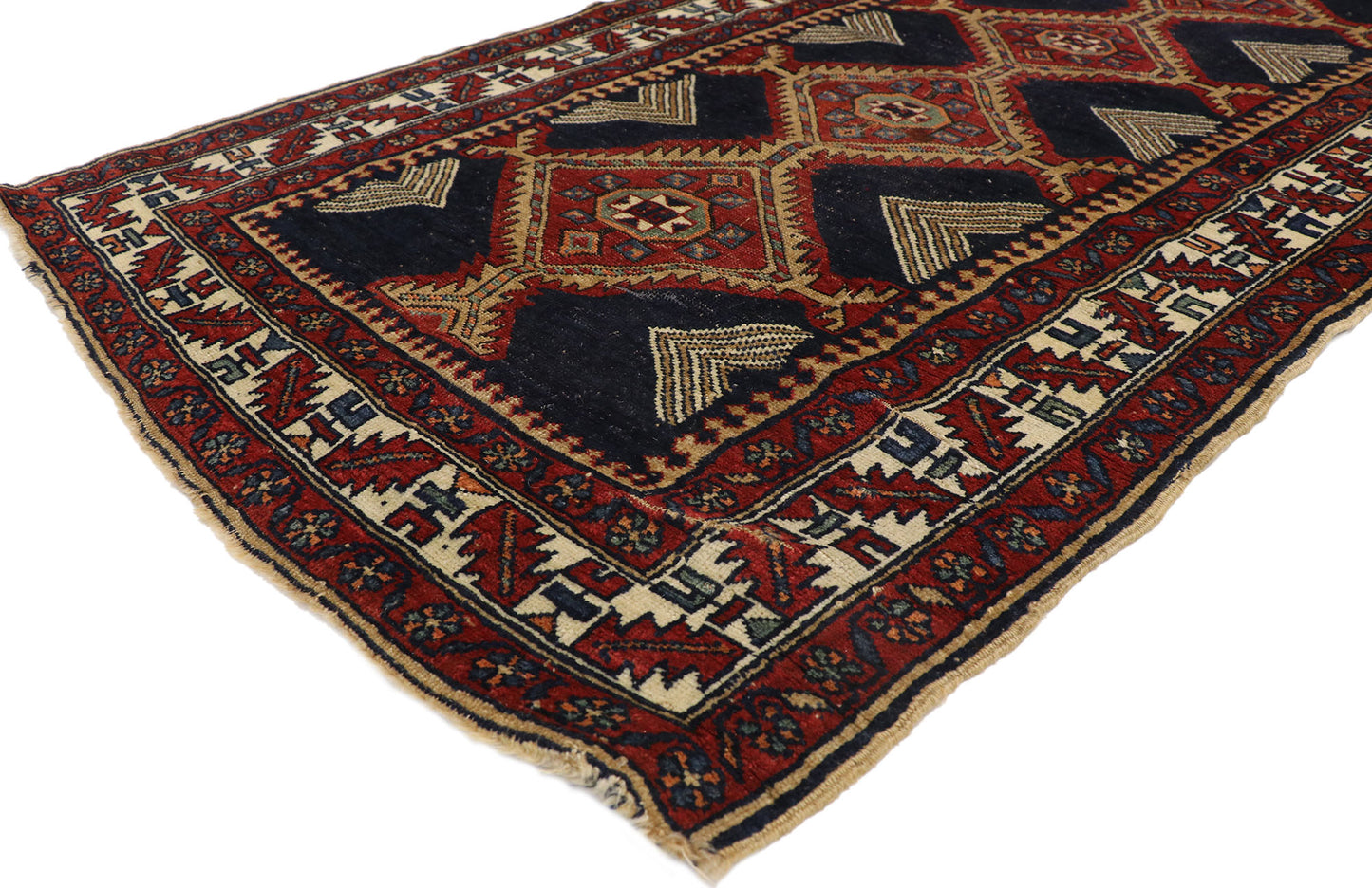 3 x 14 Vintage Persian Heriz Runner 77396
