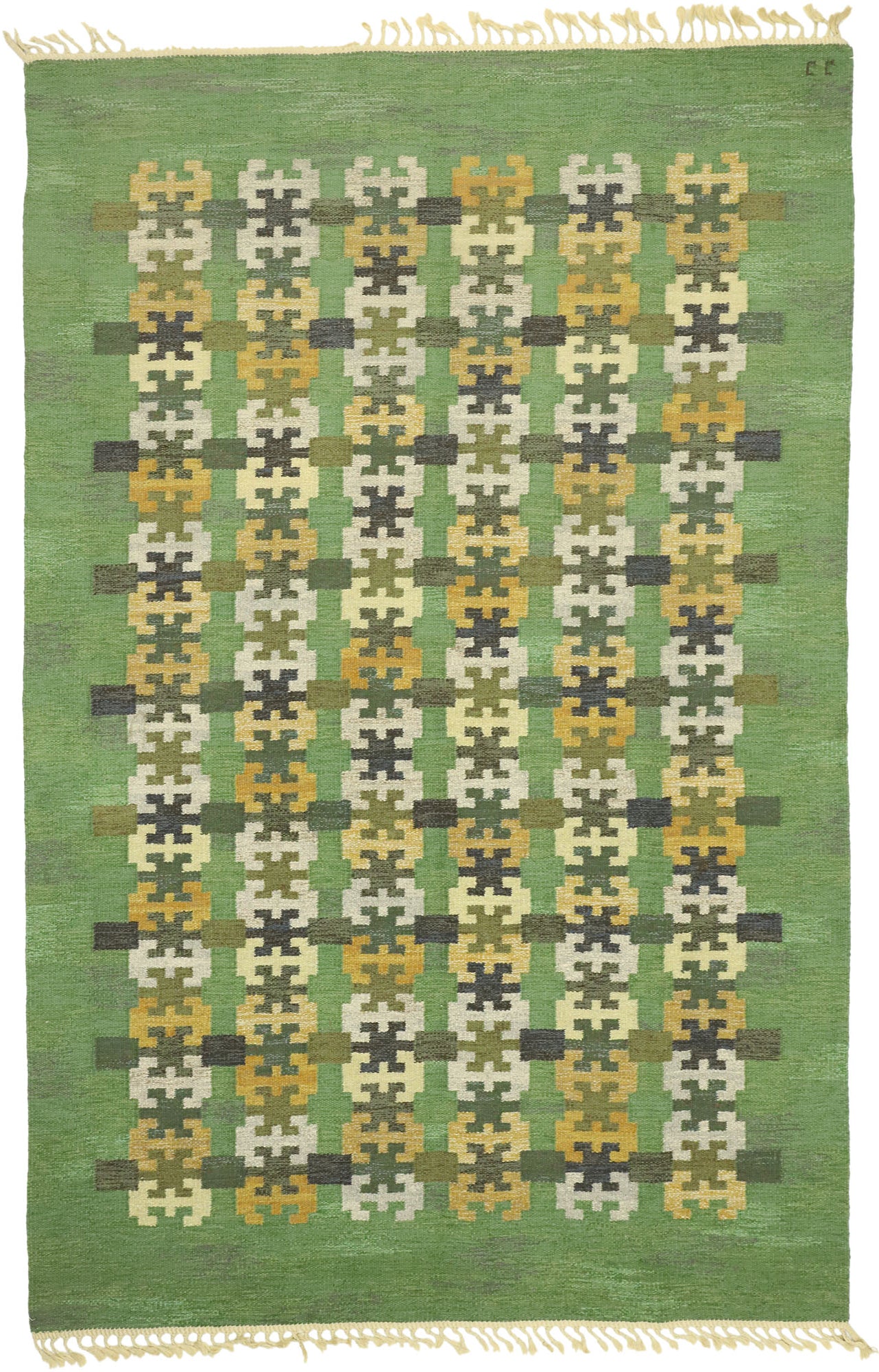 7 x 10 Vintage Swedish Kilim Rug 77401