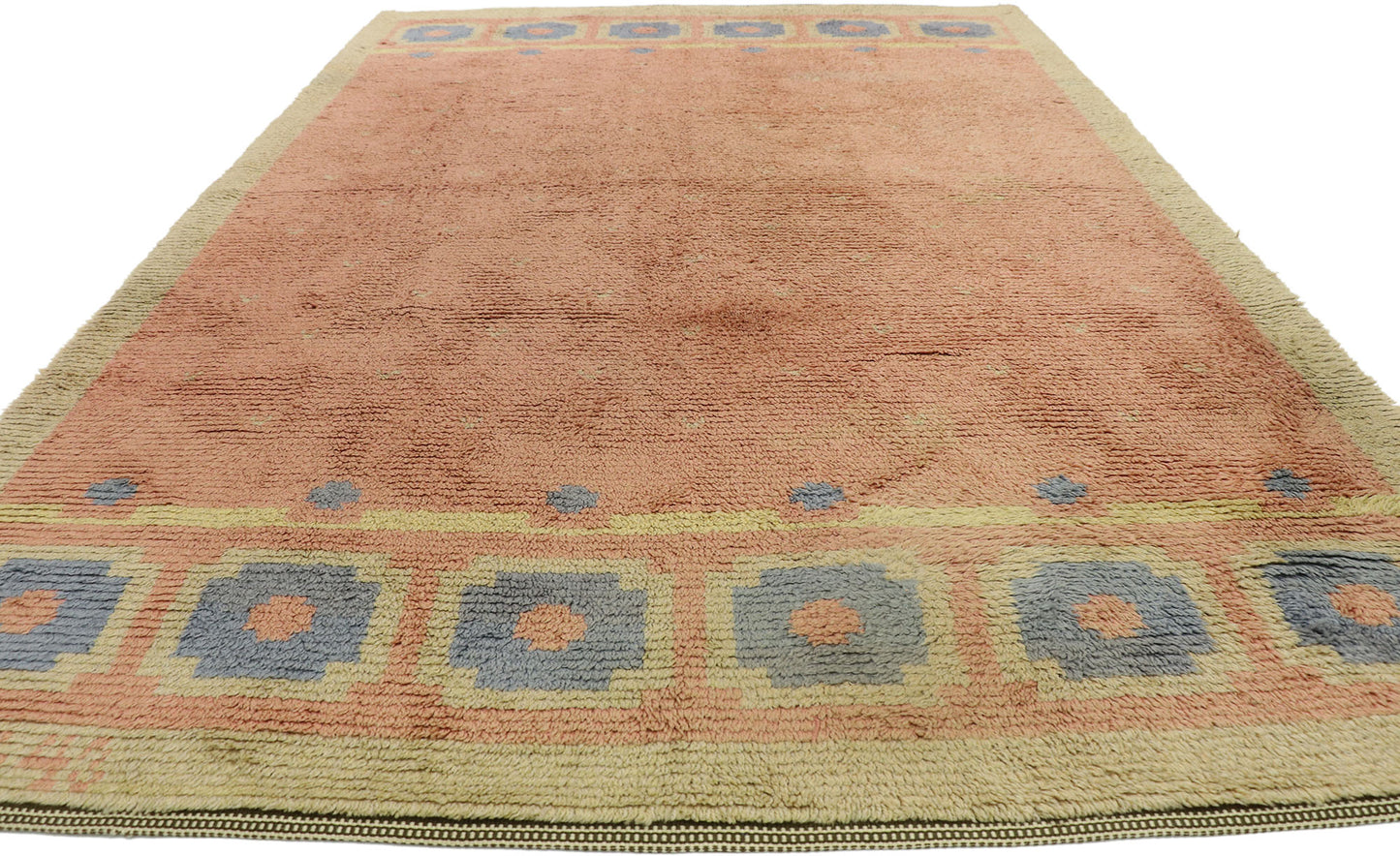 6 x 10 Vintage Swedish Wedding Rya Rug 77402