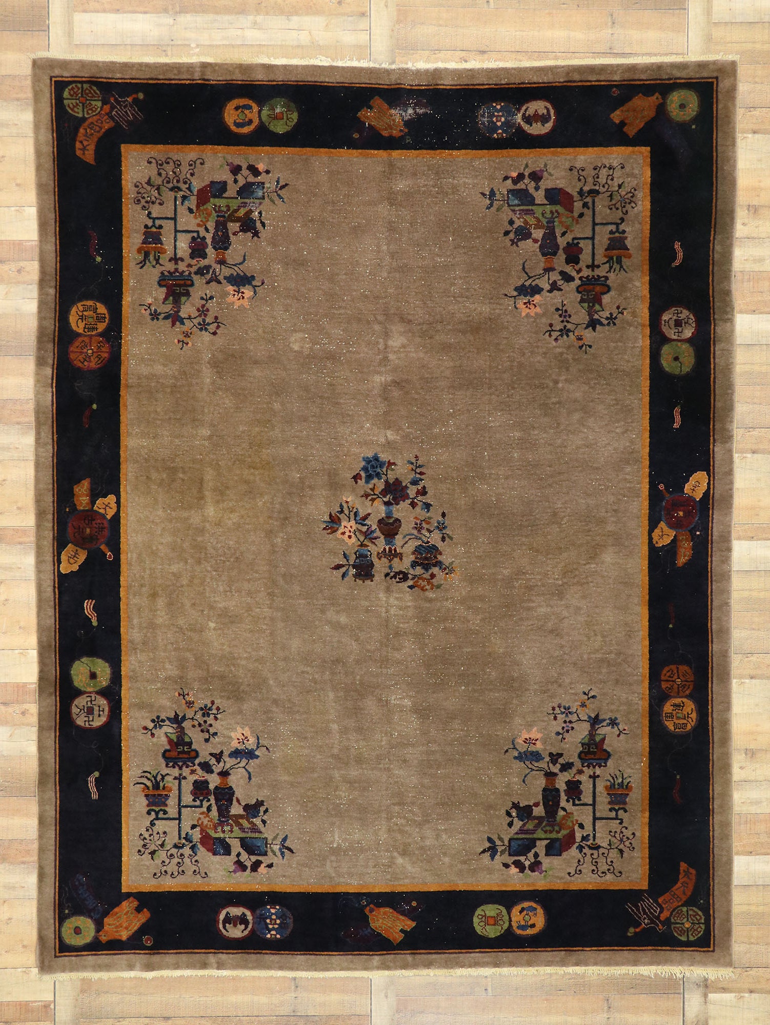 9 x 12 Antique Chinese Peking Rug 77407