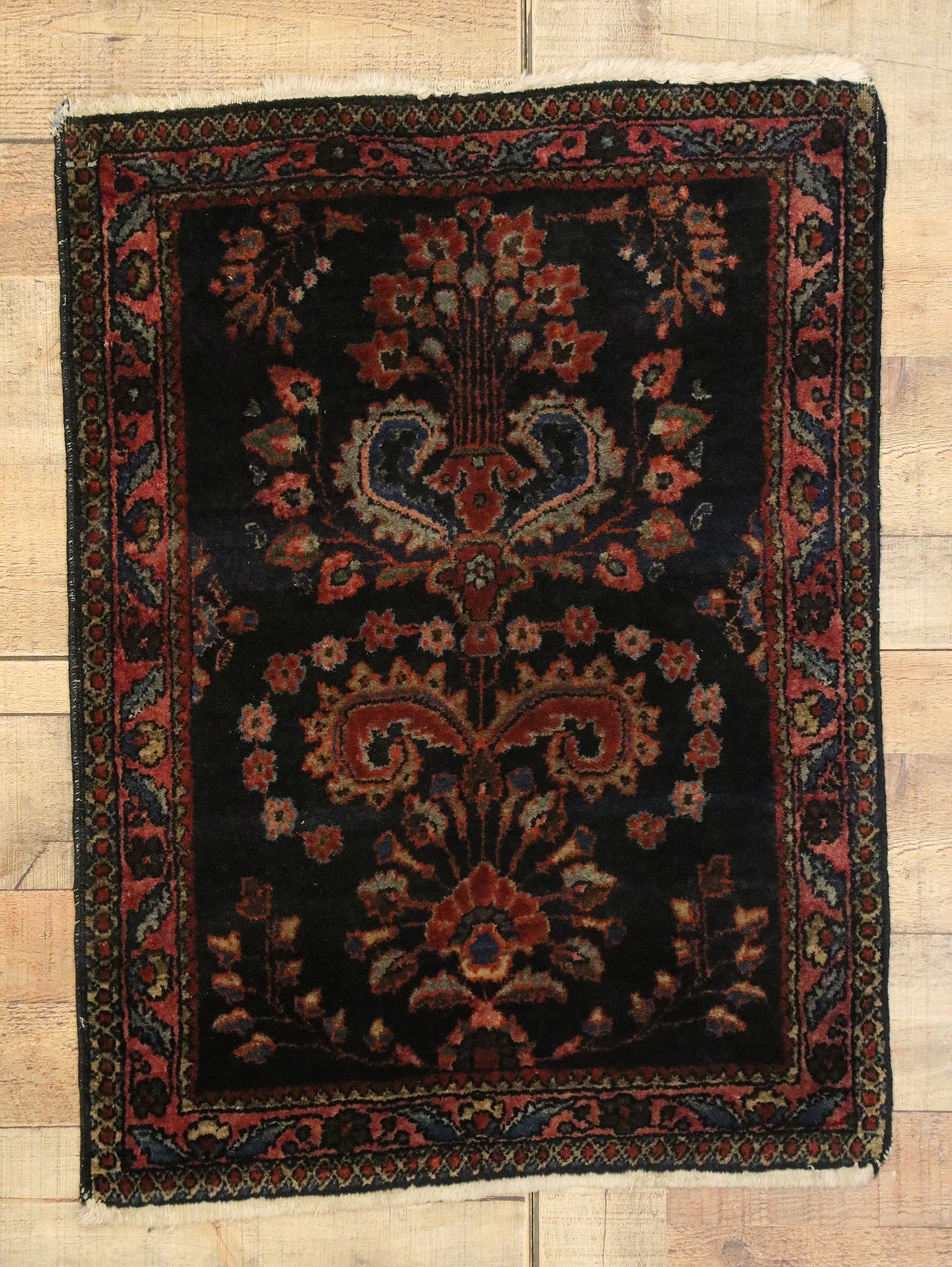 2 x 3 Antique Persian Mohajeran Sarouk Rug 77425