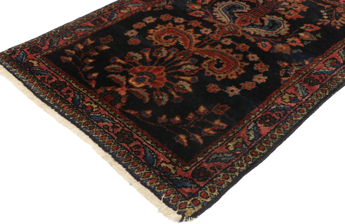 2 x 3 Antique Persian Mohajeran Sarouk Rug 77425