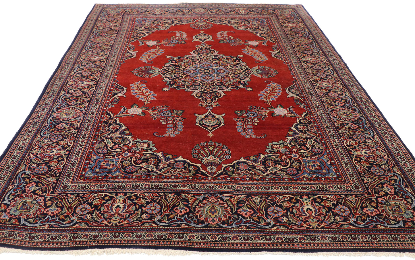 5 x 7 Vintage Persian Kashan Rug 77427