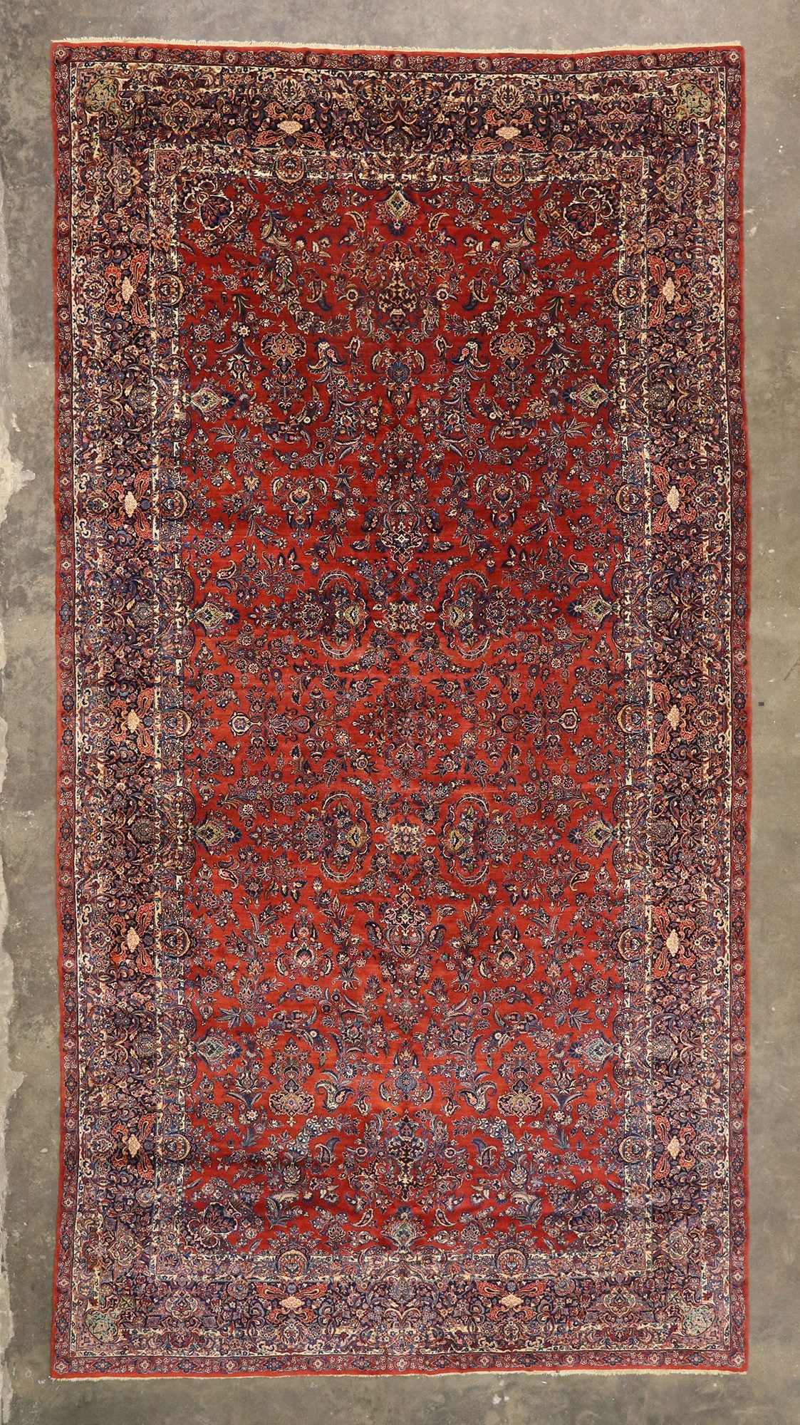 11 x 21 Antique Persian Qazvin Rug 77432