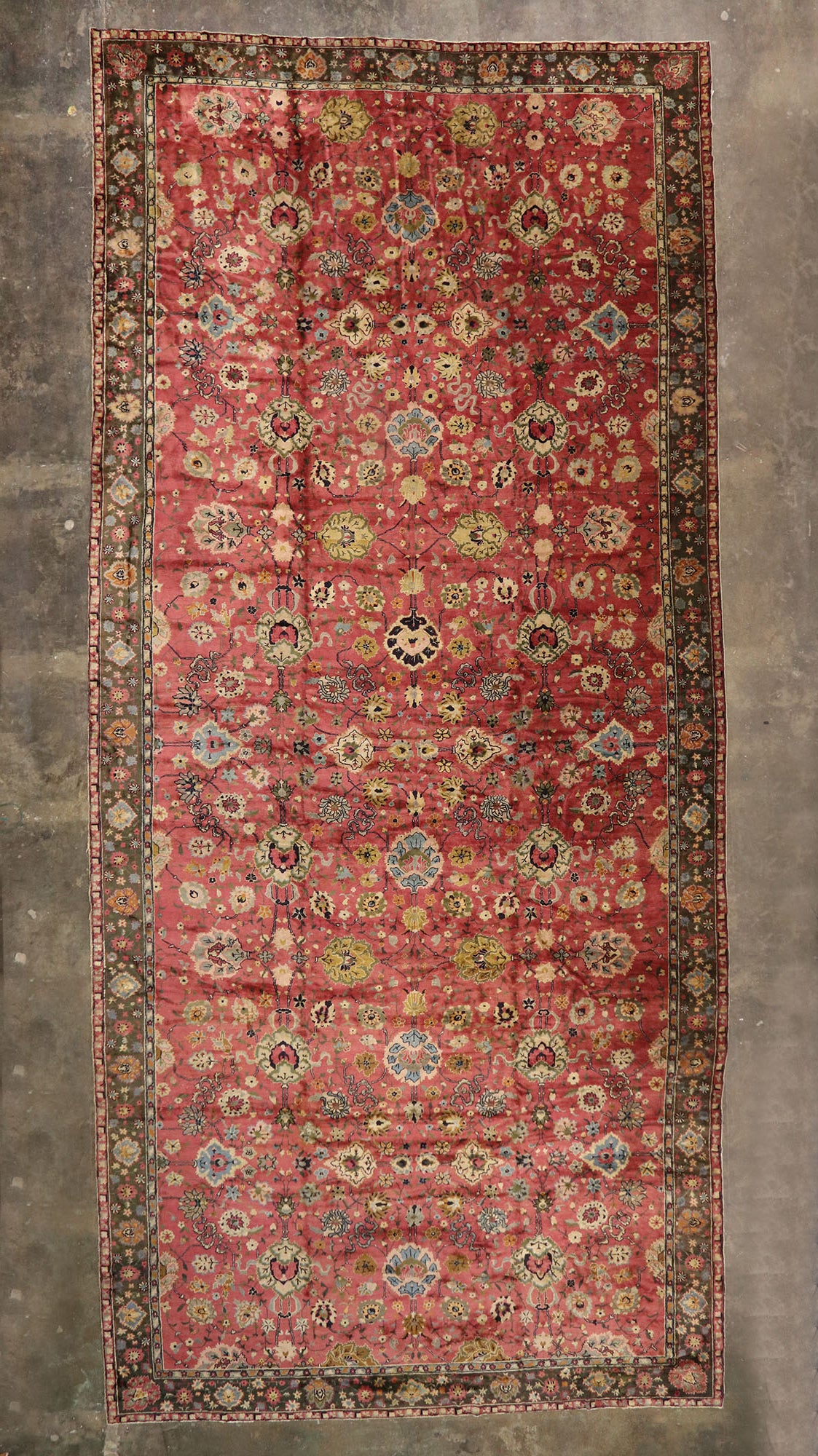 14 x 29 Antique Chinese Tabriz Rug 77435