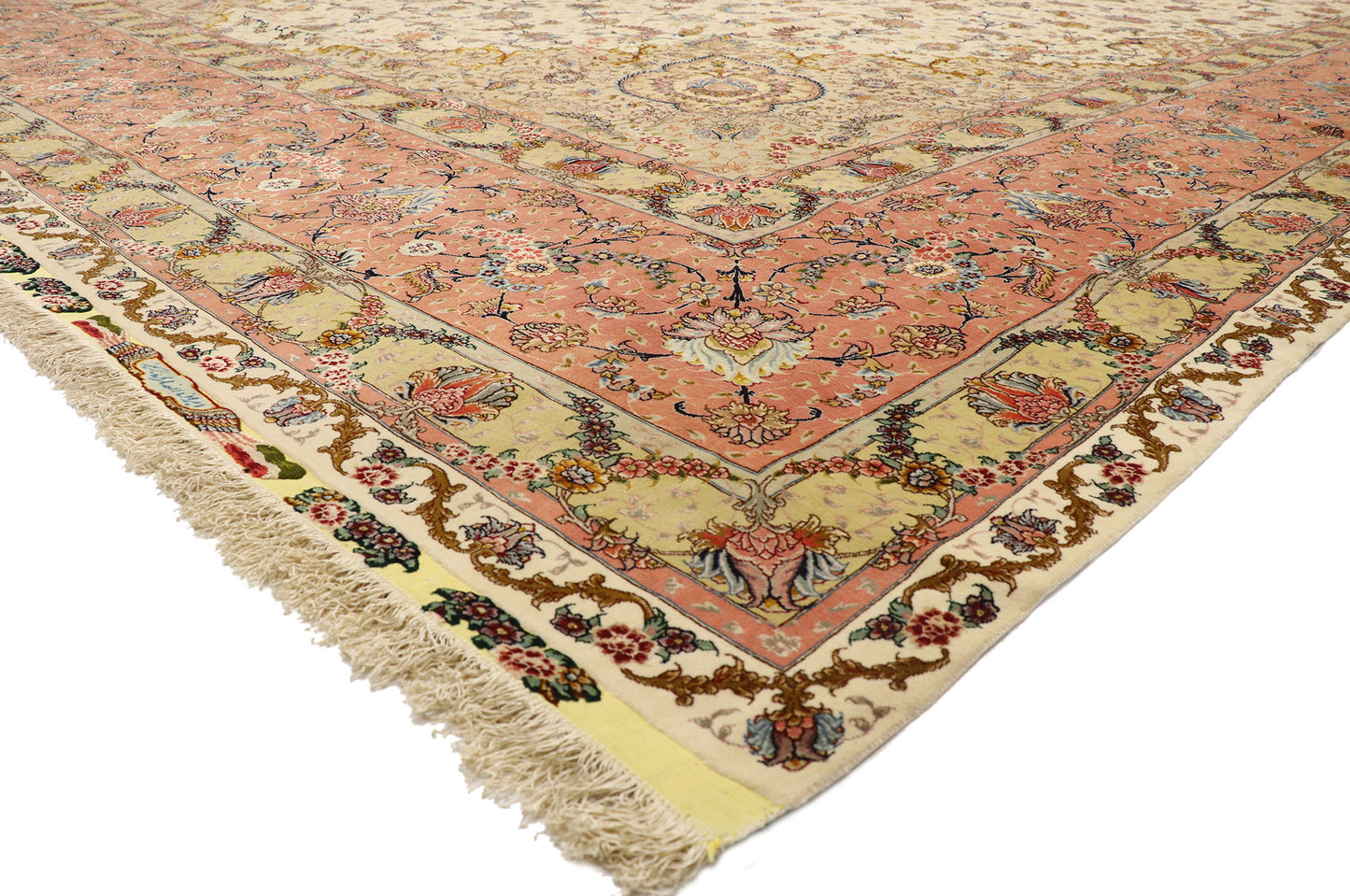 17 x 27 Vintage Persian Shirfar Tabriz Rug 77436