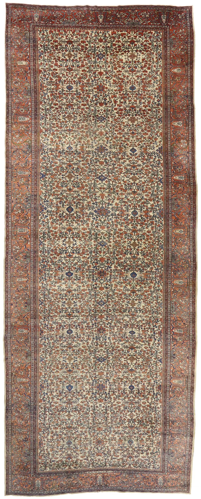 11 x 27 Antique Persian Sarouk Farahan Rug 77440