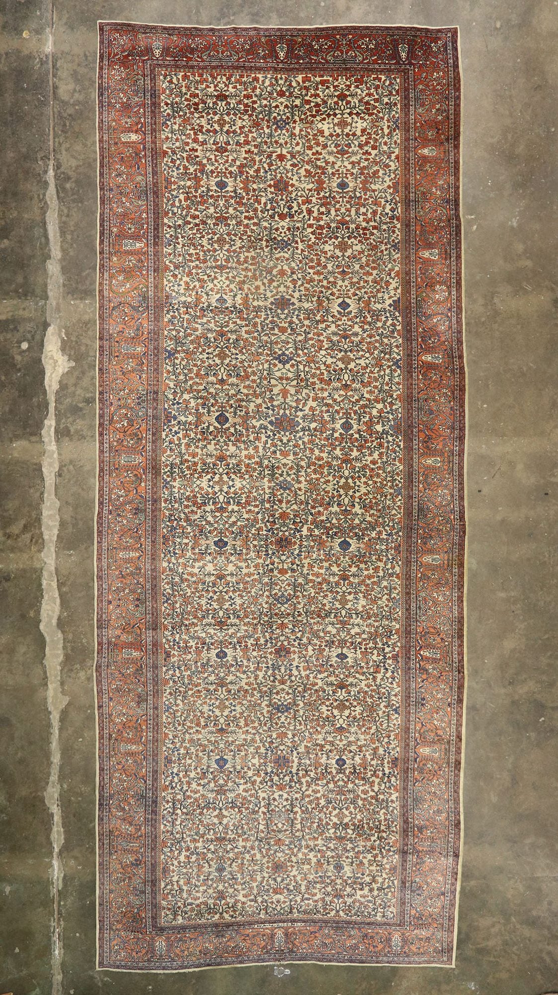 11 x 27 Antique Persian Sarouk Farahan Rug 77440