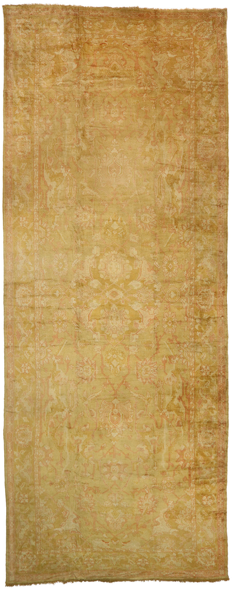 13 x 32 Antique Turkish Oushak Rug 77441