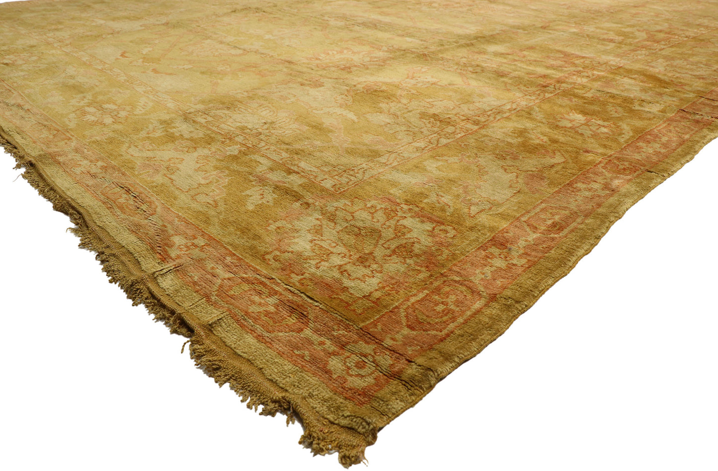 13 x 32 Antique Turkish Oushak Rug 77441