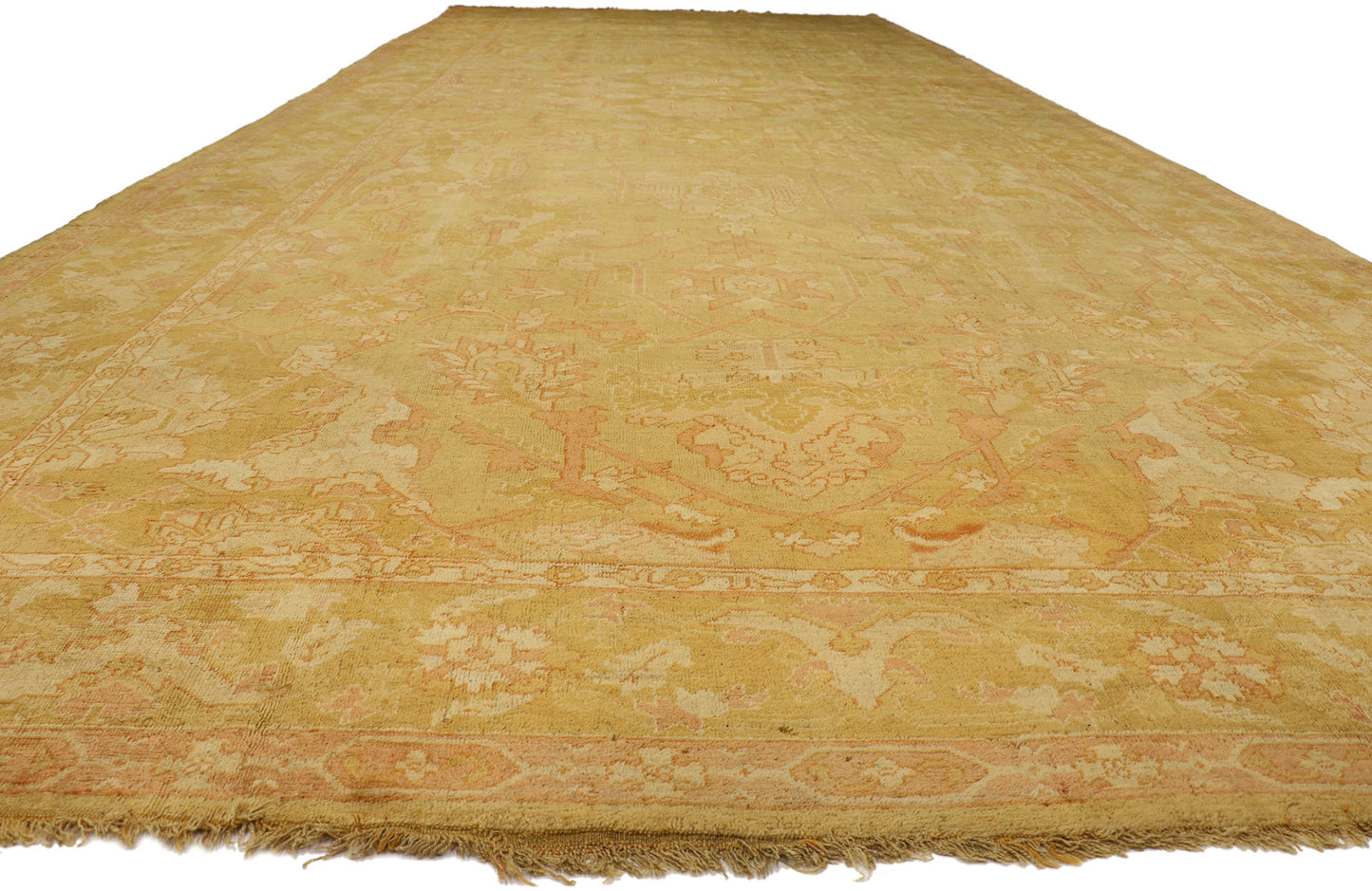 13 x 32 Antique Turkish Oushak Rug 77441