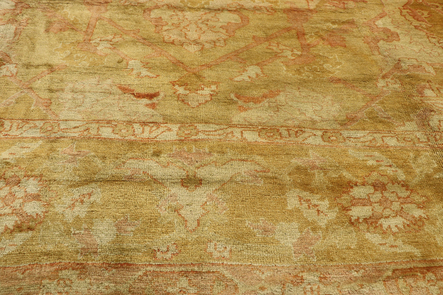 13 x 32 Antique Turkish Oushak Rug 77441