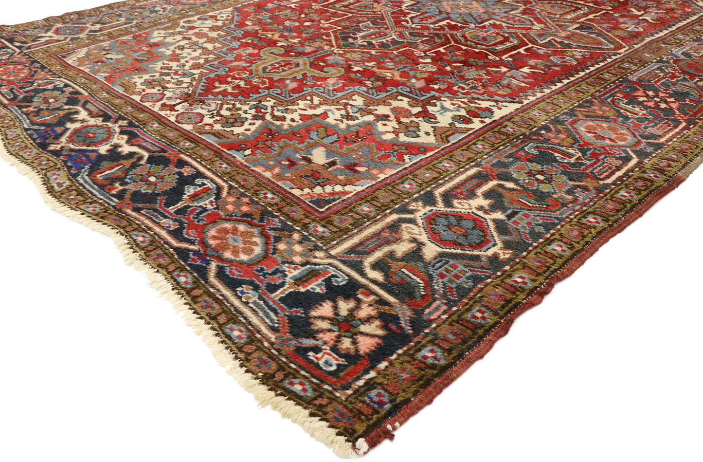 6 x 9 Antique Persian Heriz Rug 77456