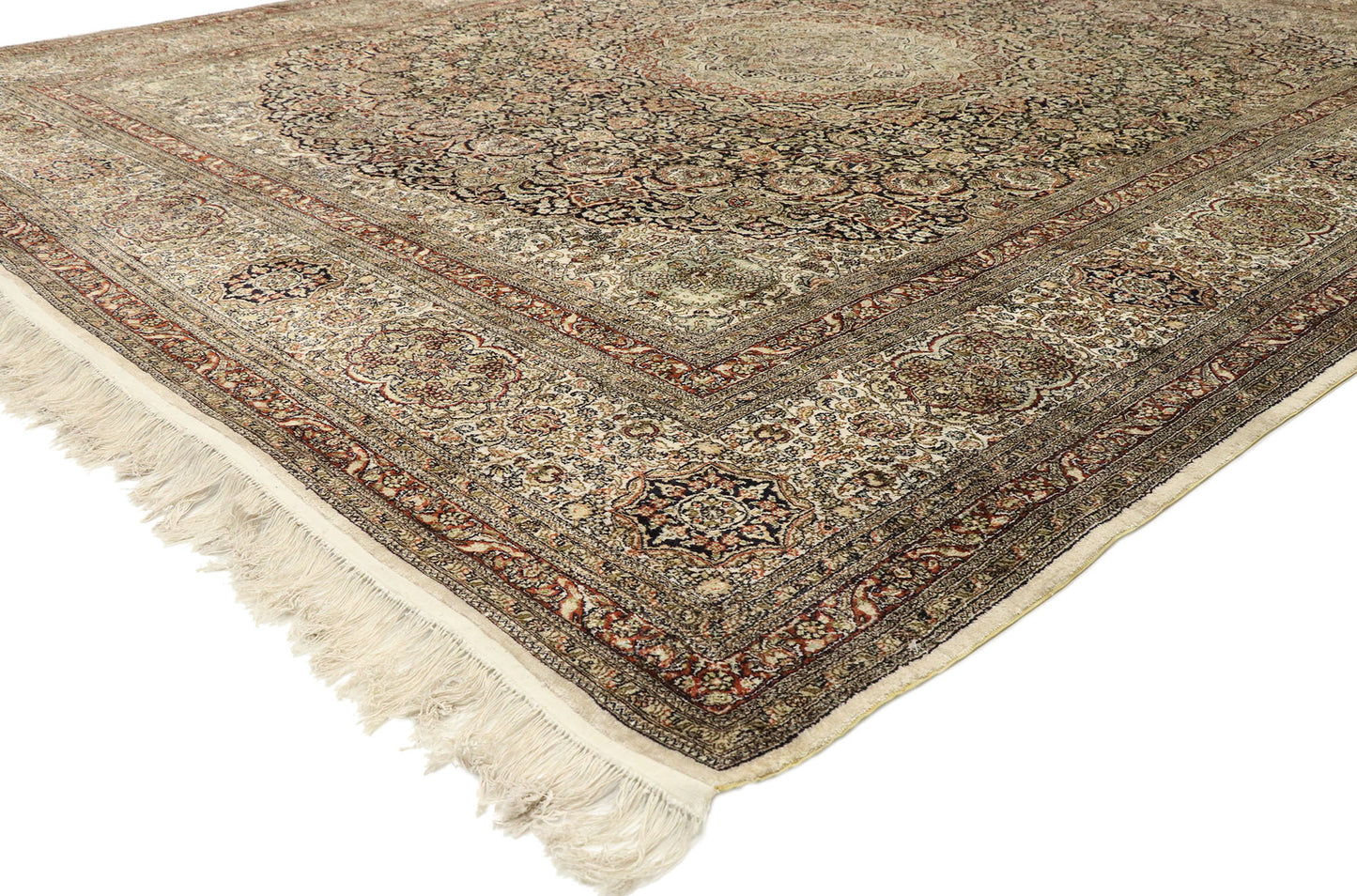 9 x 10 Vintage Turkish Silk Hereke Rug 77475