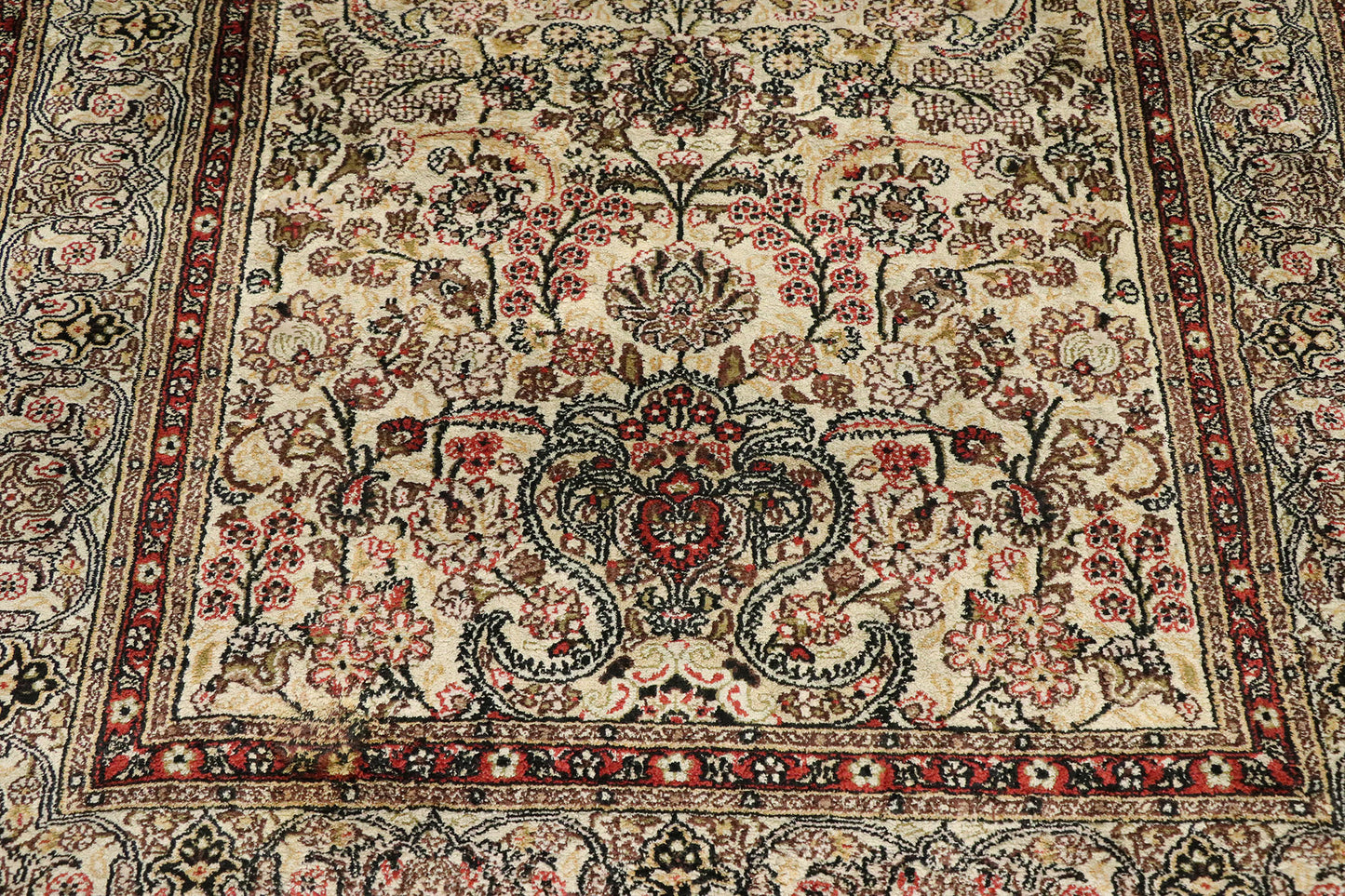 3 x 4 Vintage Turkish Silk Hereke Prayer Rug 77476