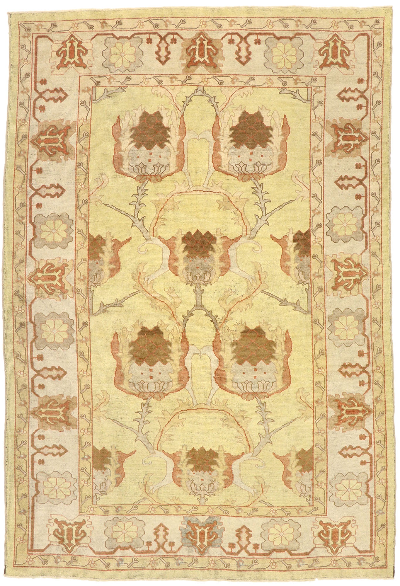 9 x 13 Vintage Indian Oushak Rug 77478