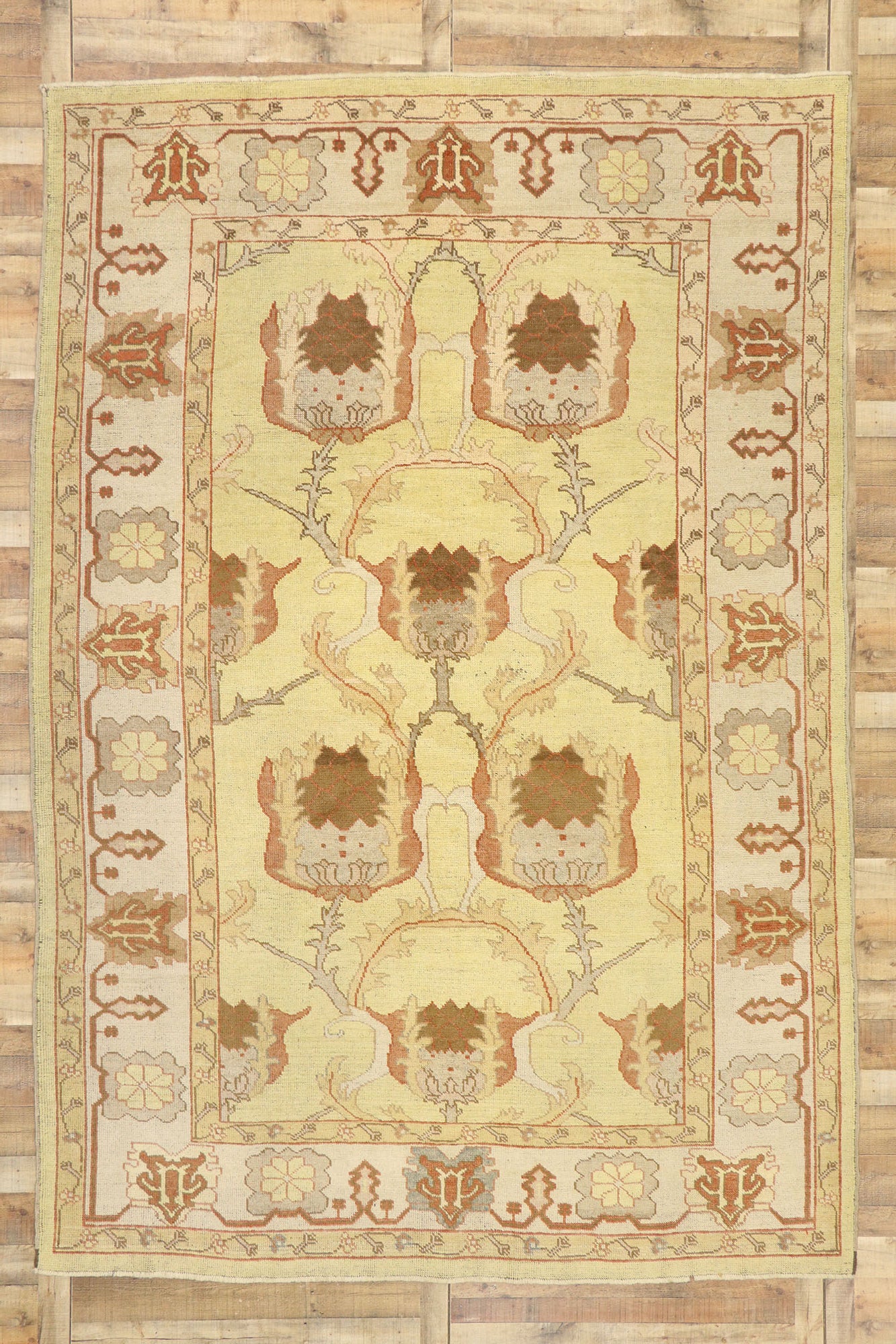 9 x 13 Vintage Indian Oushak Rug 77478